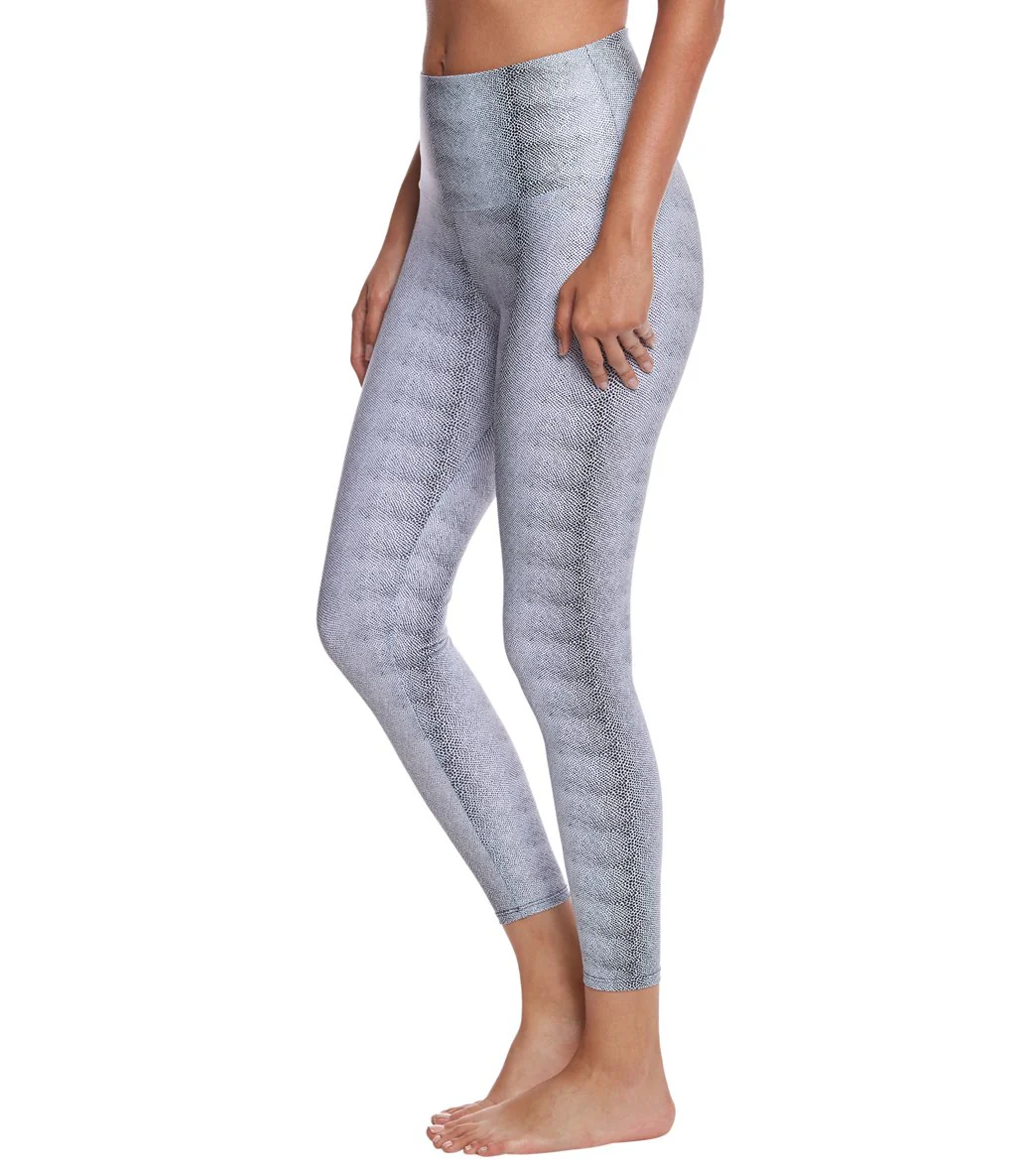 Onzie High Waisted Basic 7/8 Yoga Leggings White Venom