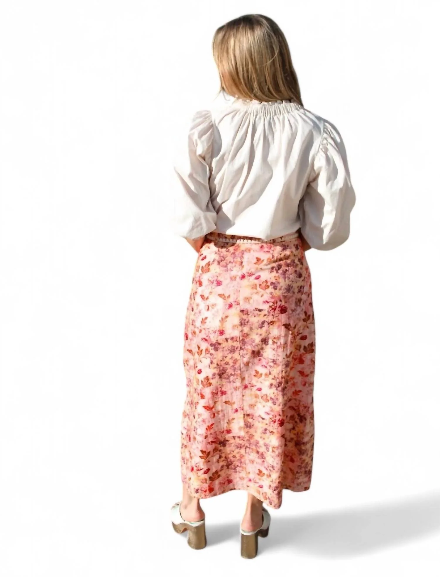 Portia Skirt In Pink Ditsy