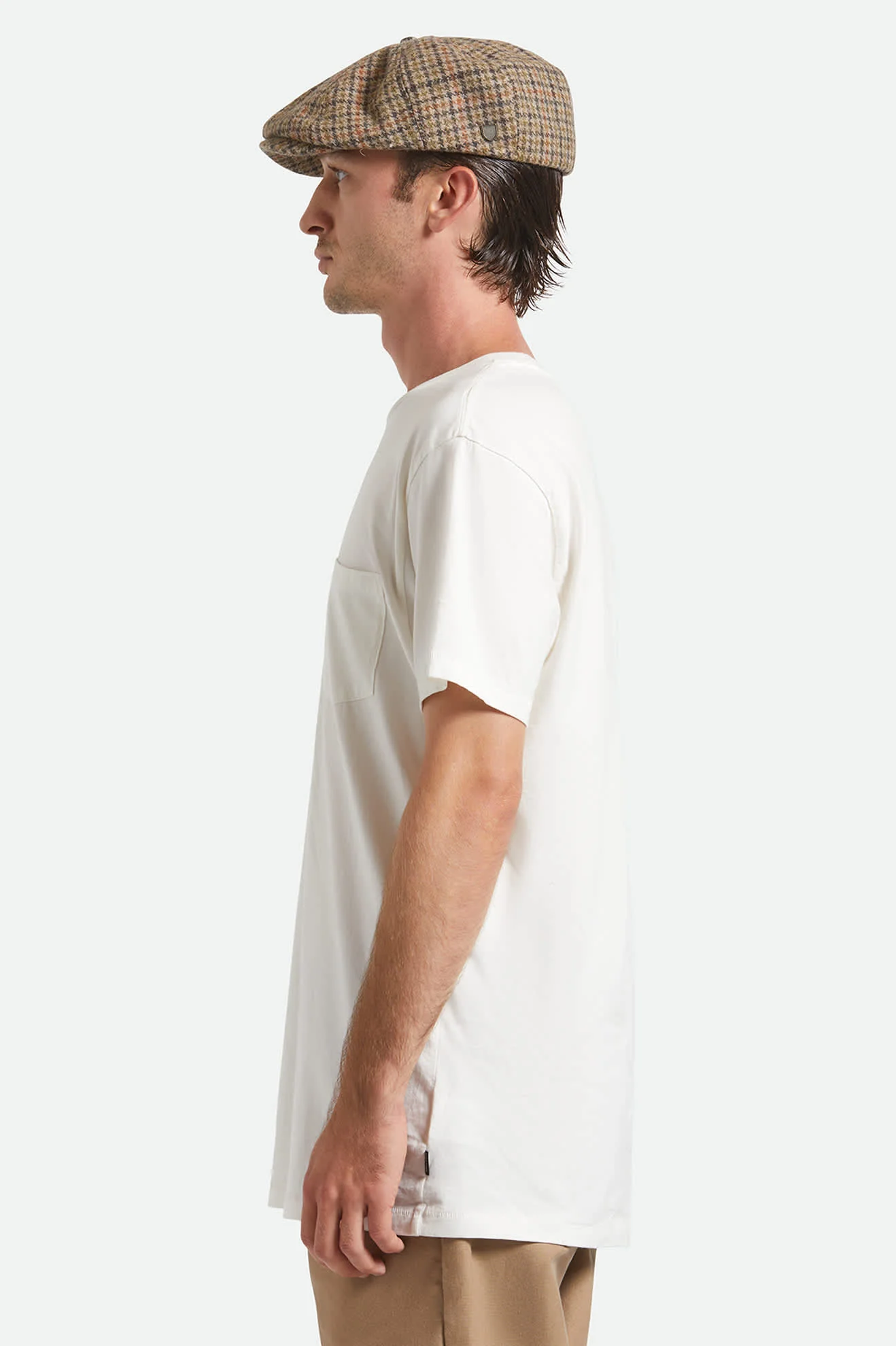 Brood Newsboy Cap - Oatmeal/Charcoal Houndstooth