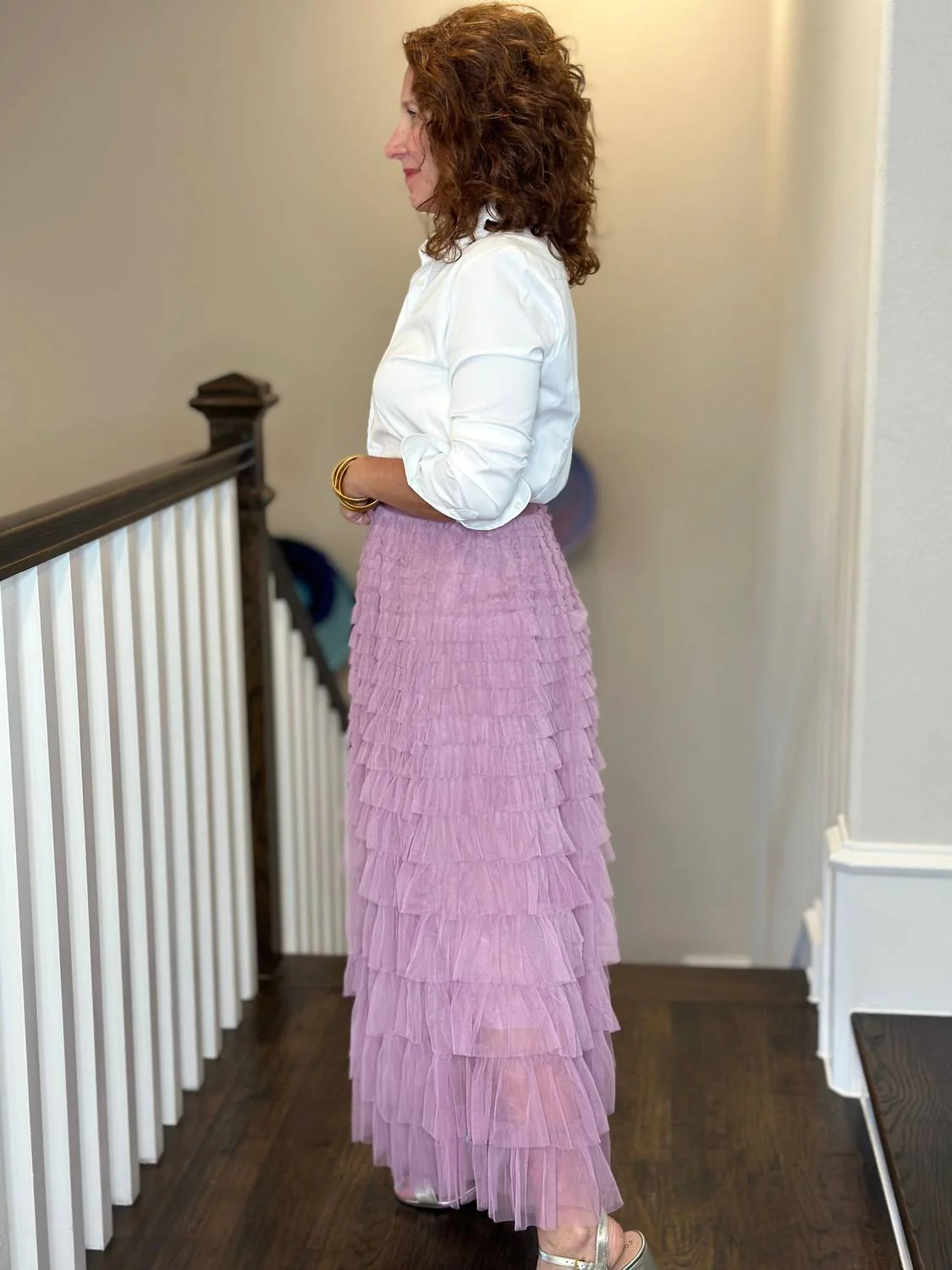 Tulle Tier Skirt In Lavender