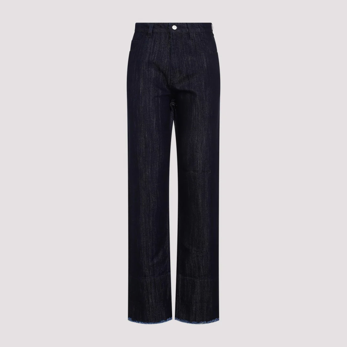 Blue Indigo Cotton Cropped High Waist Tapered Jeans