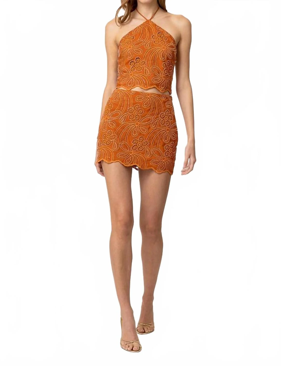 Isabella Mini Skirt In Rust