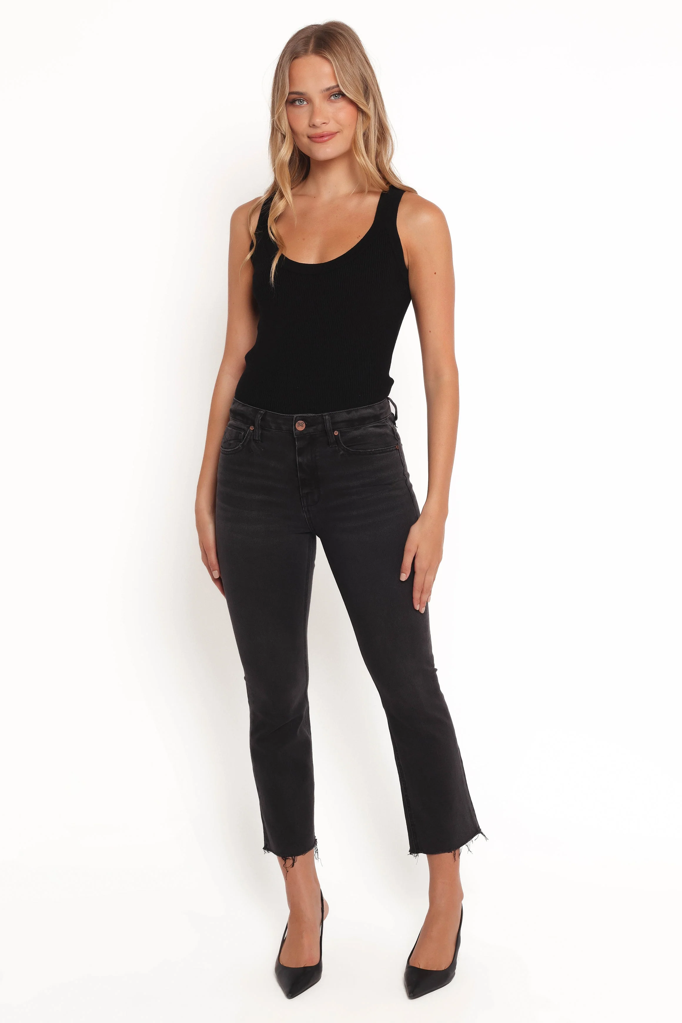Marlow Mid Rise Crop Flare Jeans - Psych