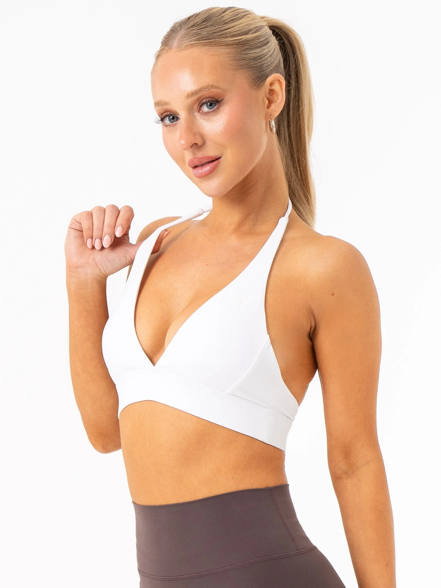 NKD Halter Sports Bra - White