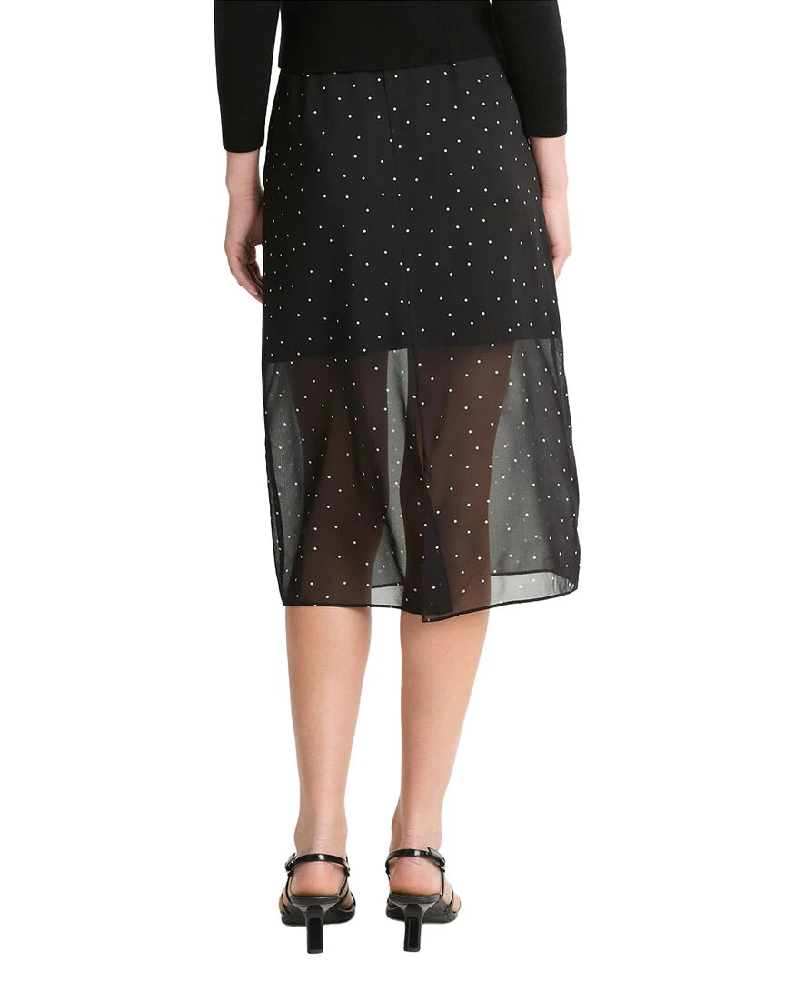 Vince Sheer Dot Silk-Blend Straight Skirt