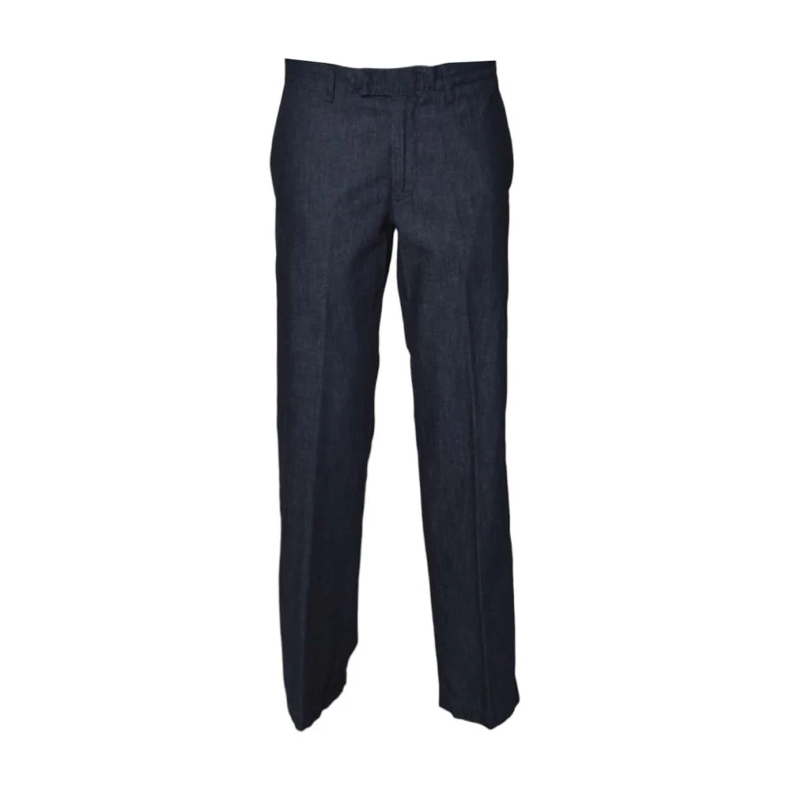 Blue Cotton Denim Straight Trousers