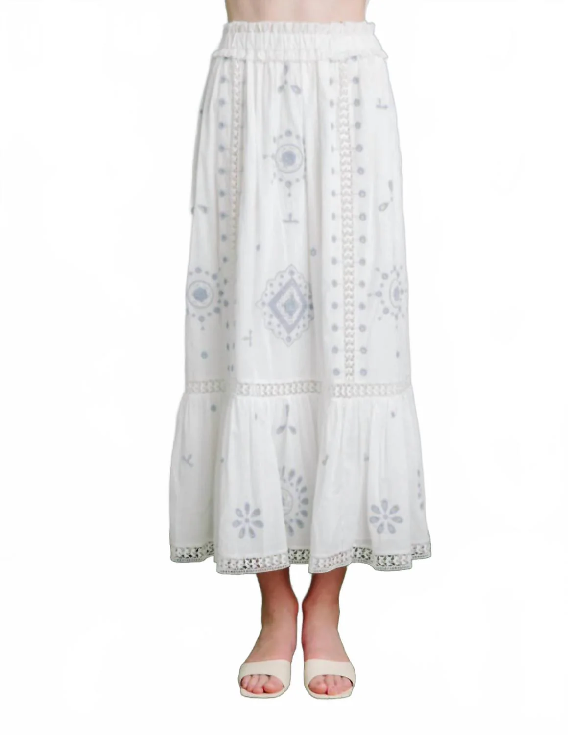Addy Skirt In Forget Me Knot Embroidery