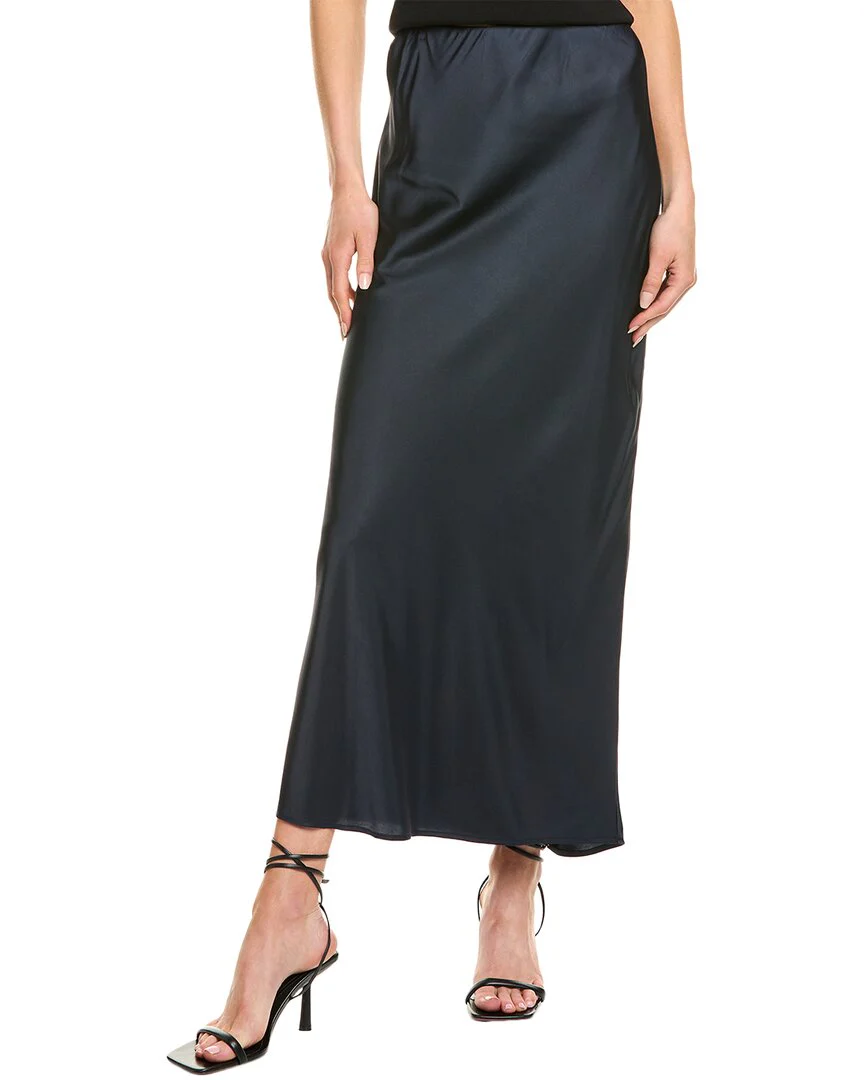 Point Satin Midi Skirt