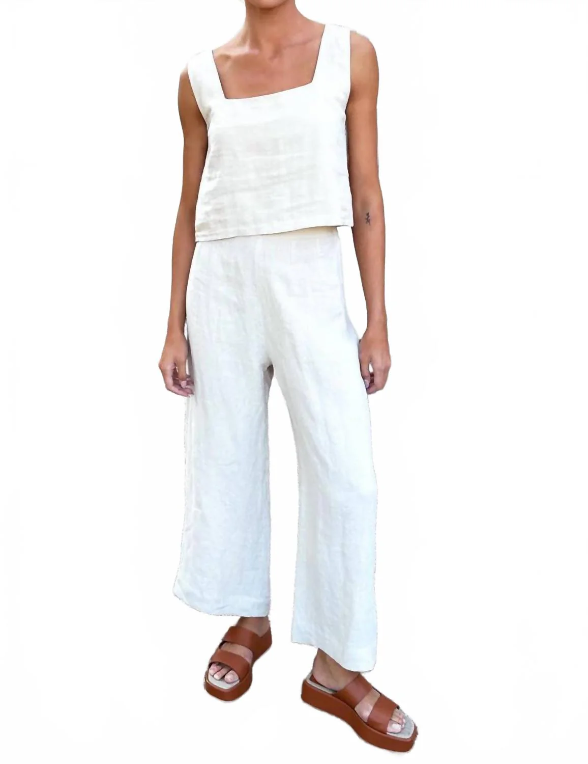 Roma Pants In Natural Linen