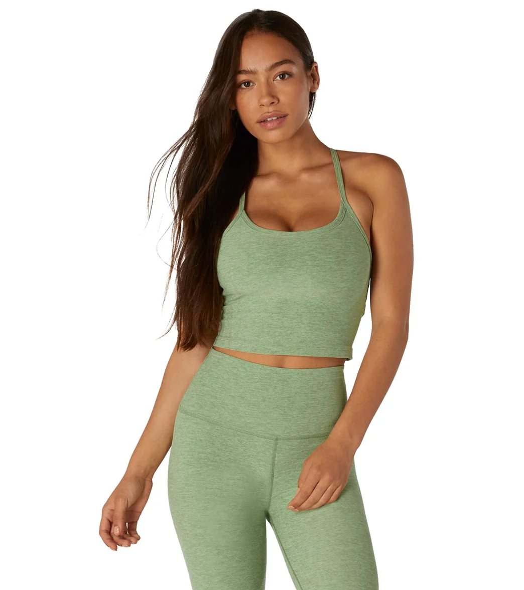 Beyond Yoga Spacedye Slim Racerback Cropped Tank Pale Pine/Glade Green