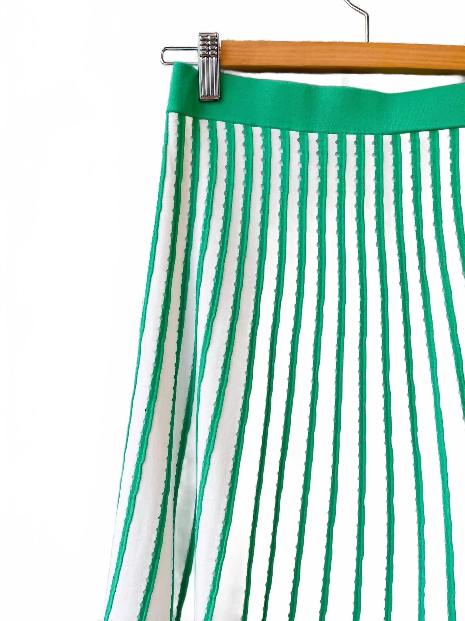 Colton Skirt In Pinstripe Green