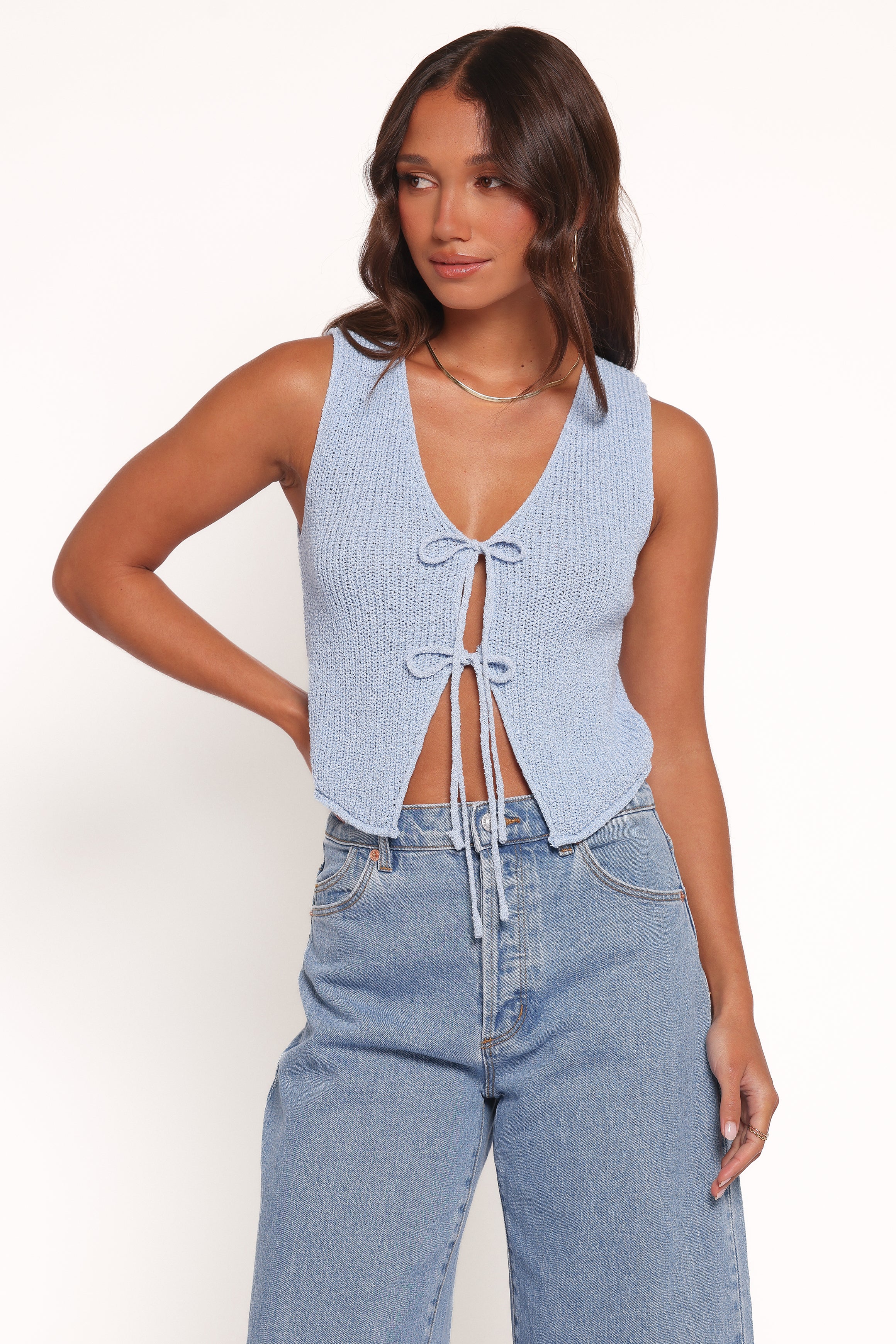 Kendall Knit Top - Light Blue