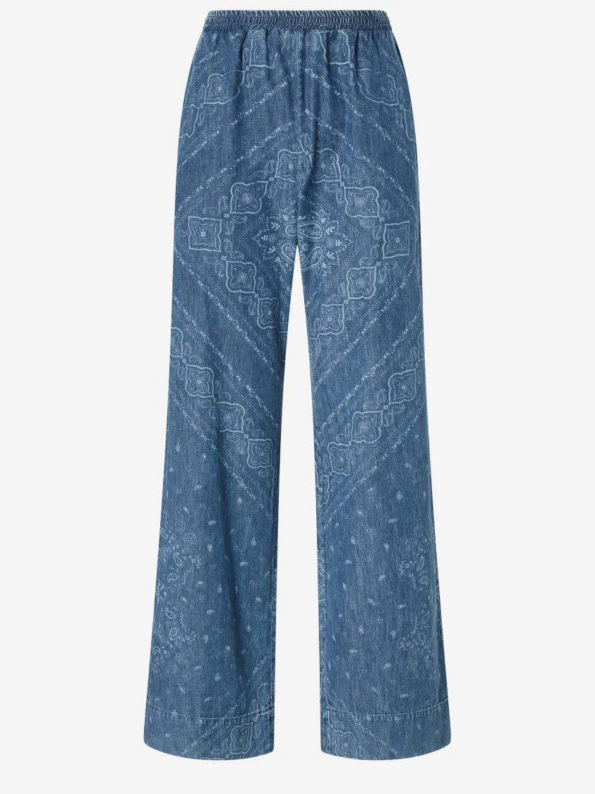 Cotton Jeans With Bandana Pattern