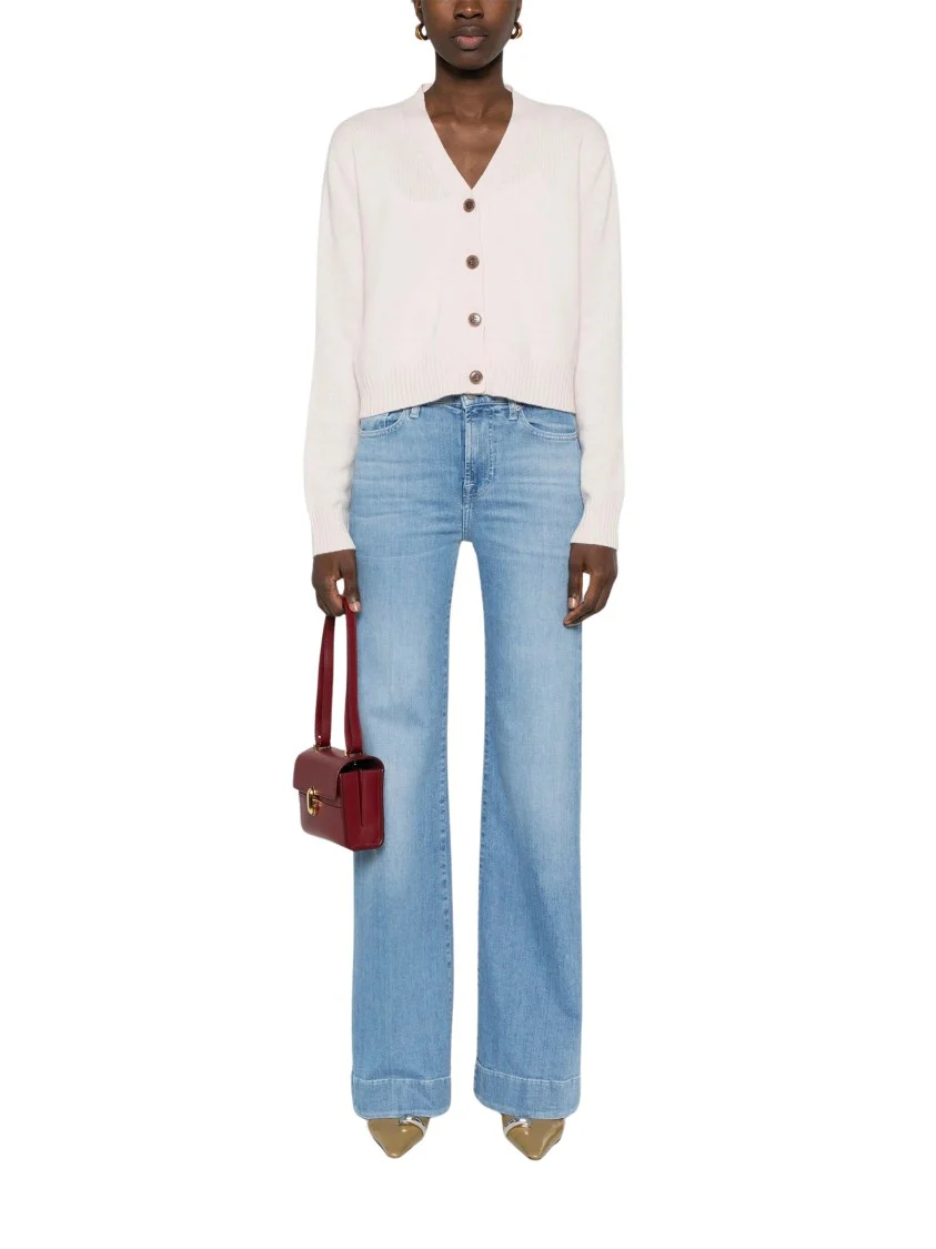 Wide-Leg Denim Jeans With High Waist