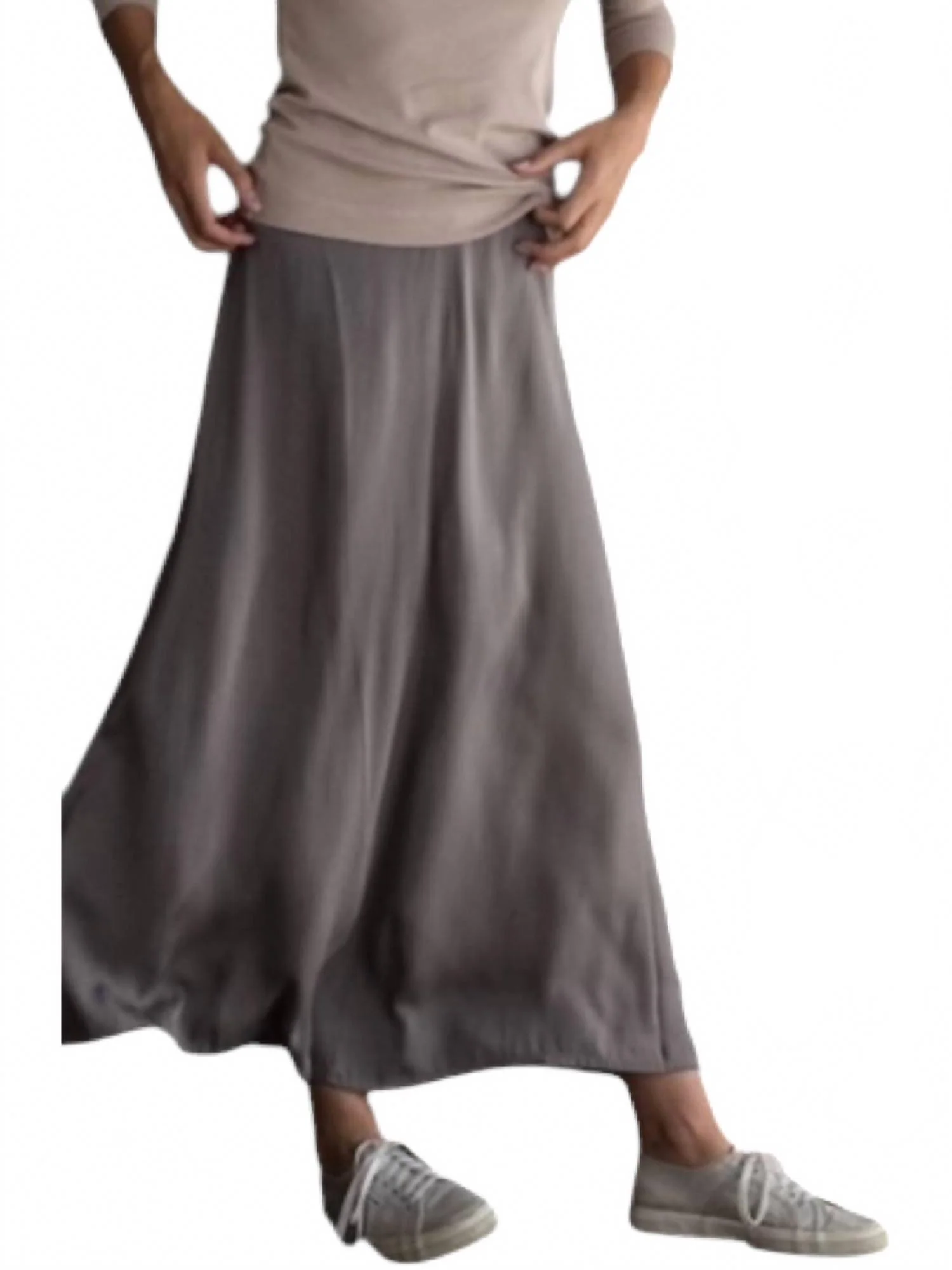Silk Maxi Skirt In Greige