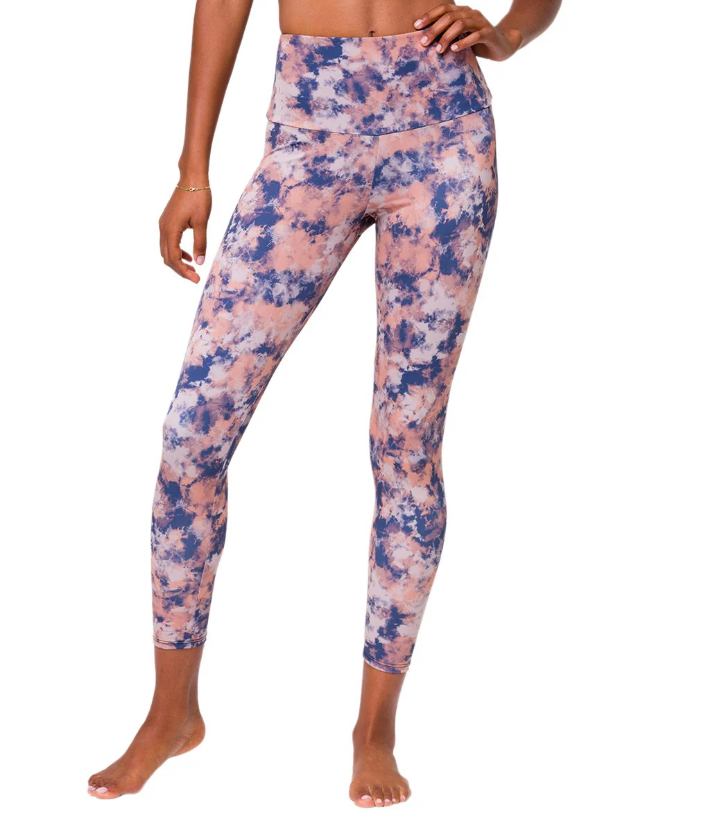 Onzie High Waisted Basic 7/8 Yoga Leggings Earth Tie Dye