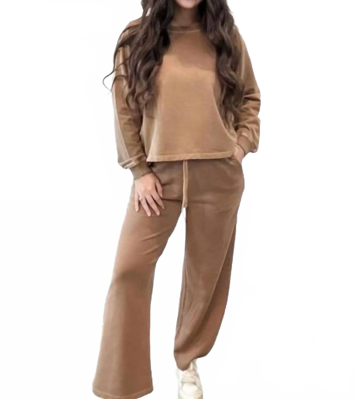 Lounge Sweatshirt Set In Camel