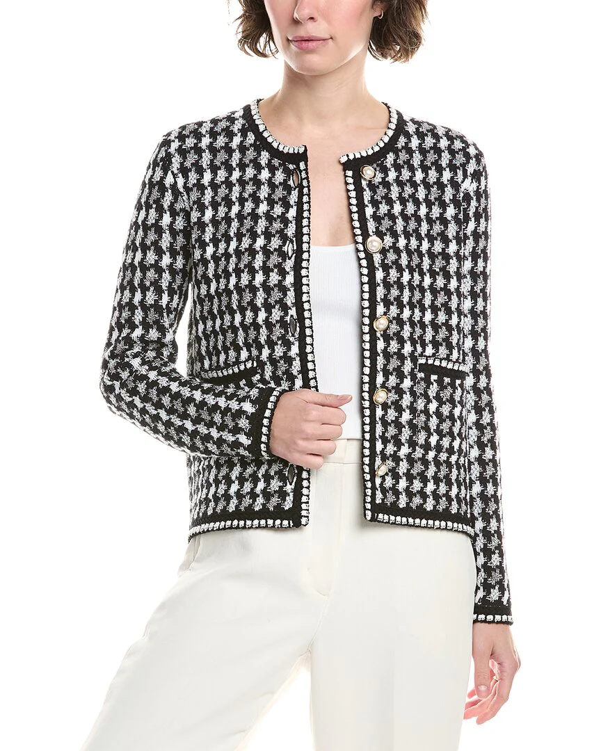 St. John Knitted Houndstooth Jacket