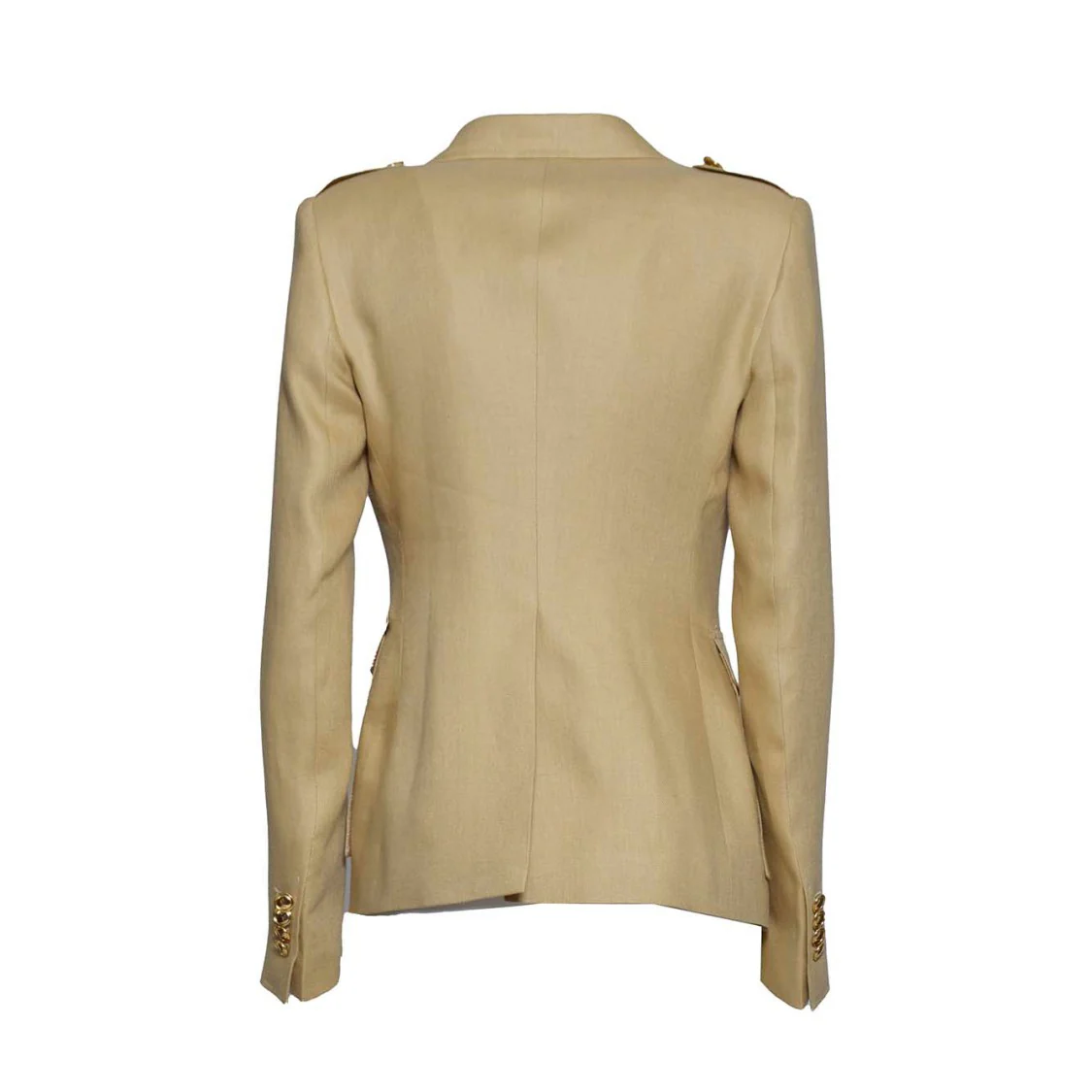 J-Darlene Double Breasted Jacket In Camel Linen