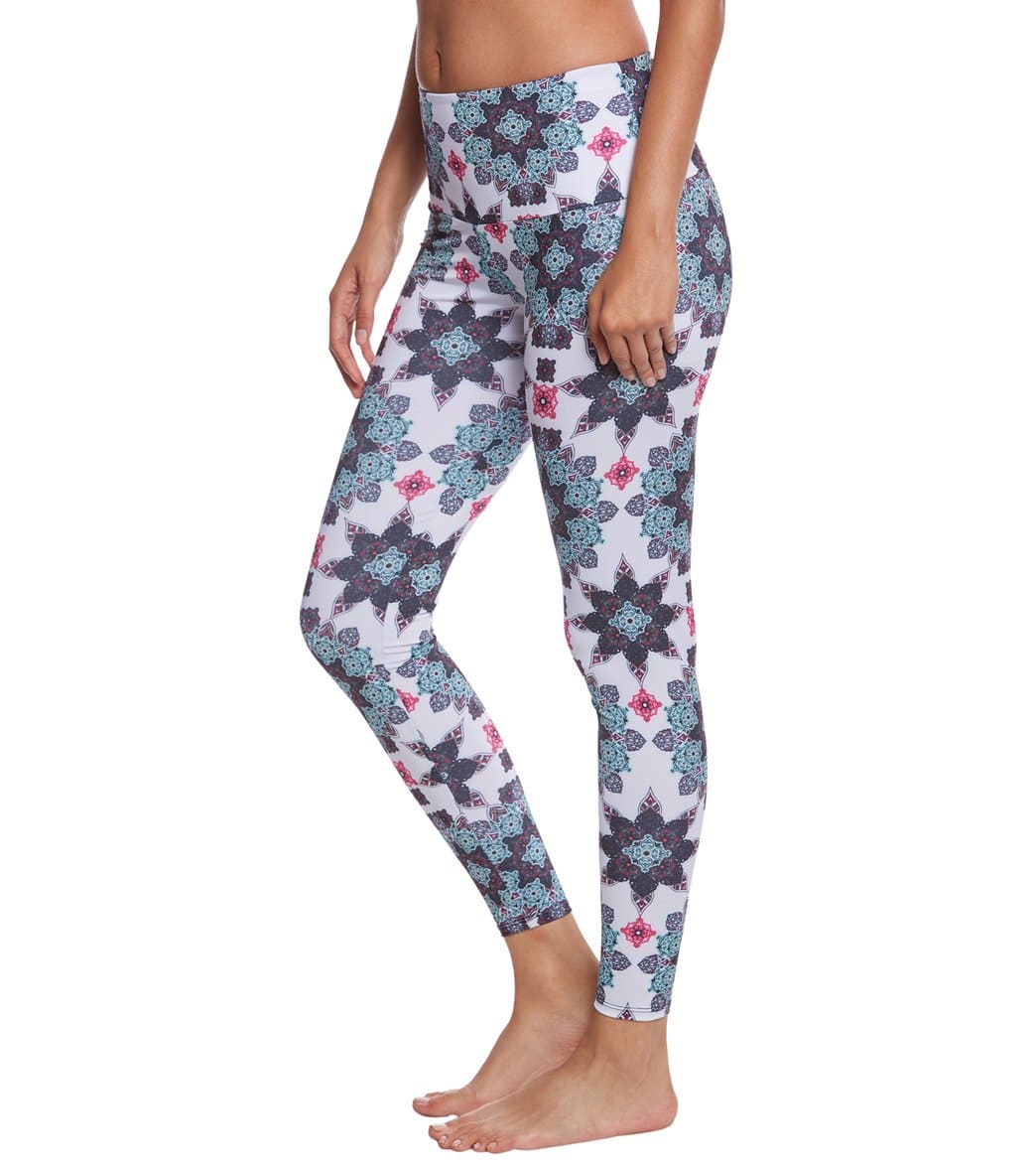 Onzie High Waisted Yoga Leggings White Boho Love