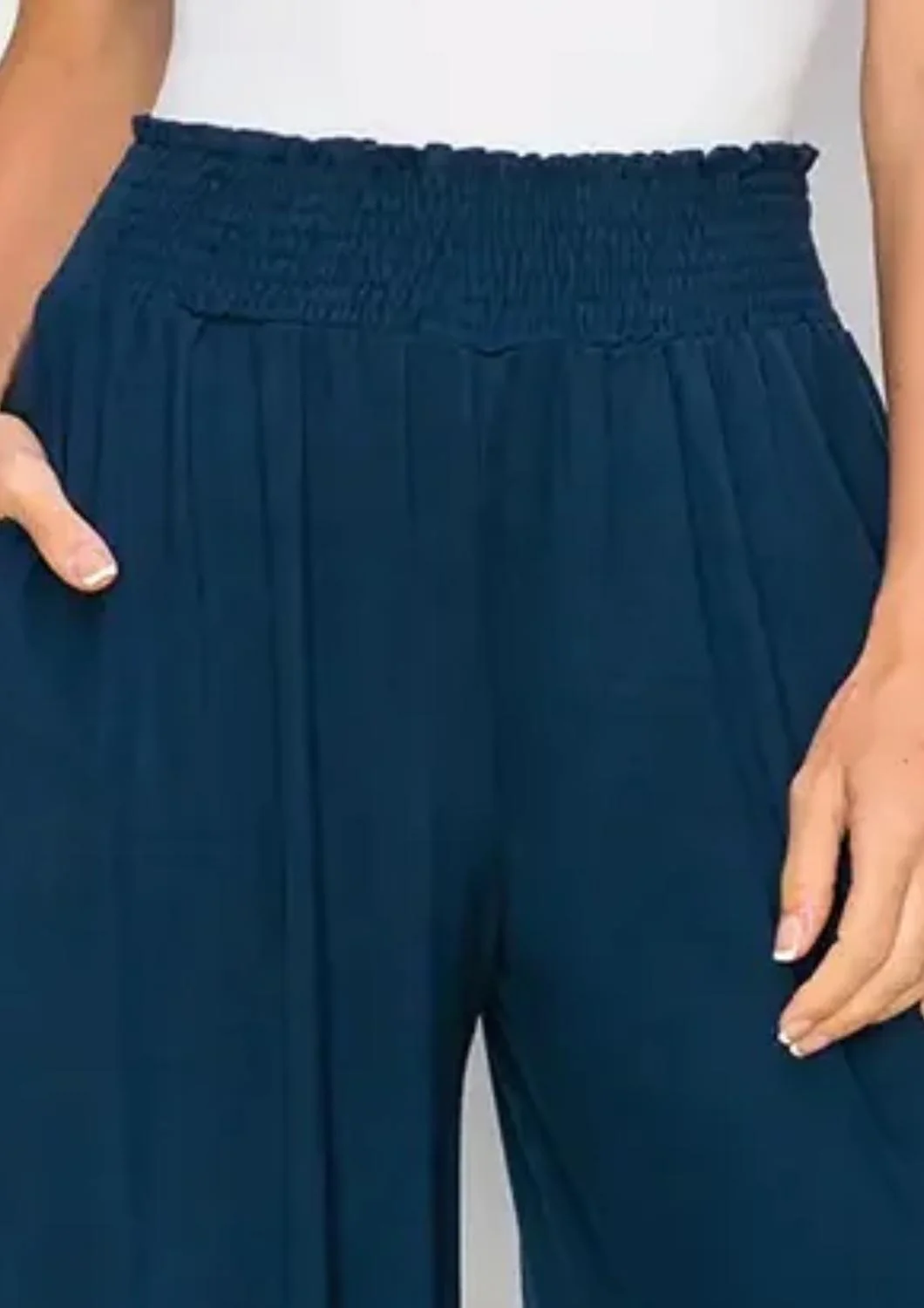 Bamboo Maxi Palazzo Pant In Navy