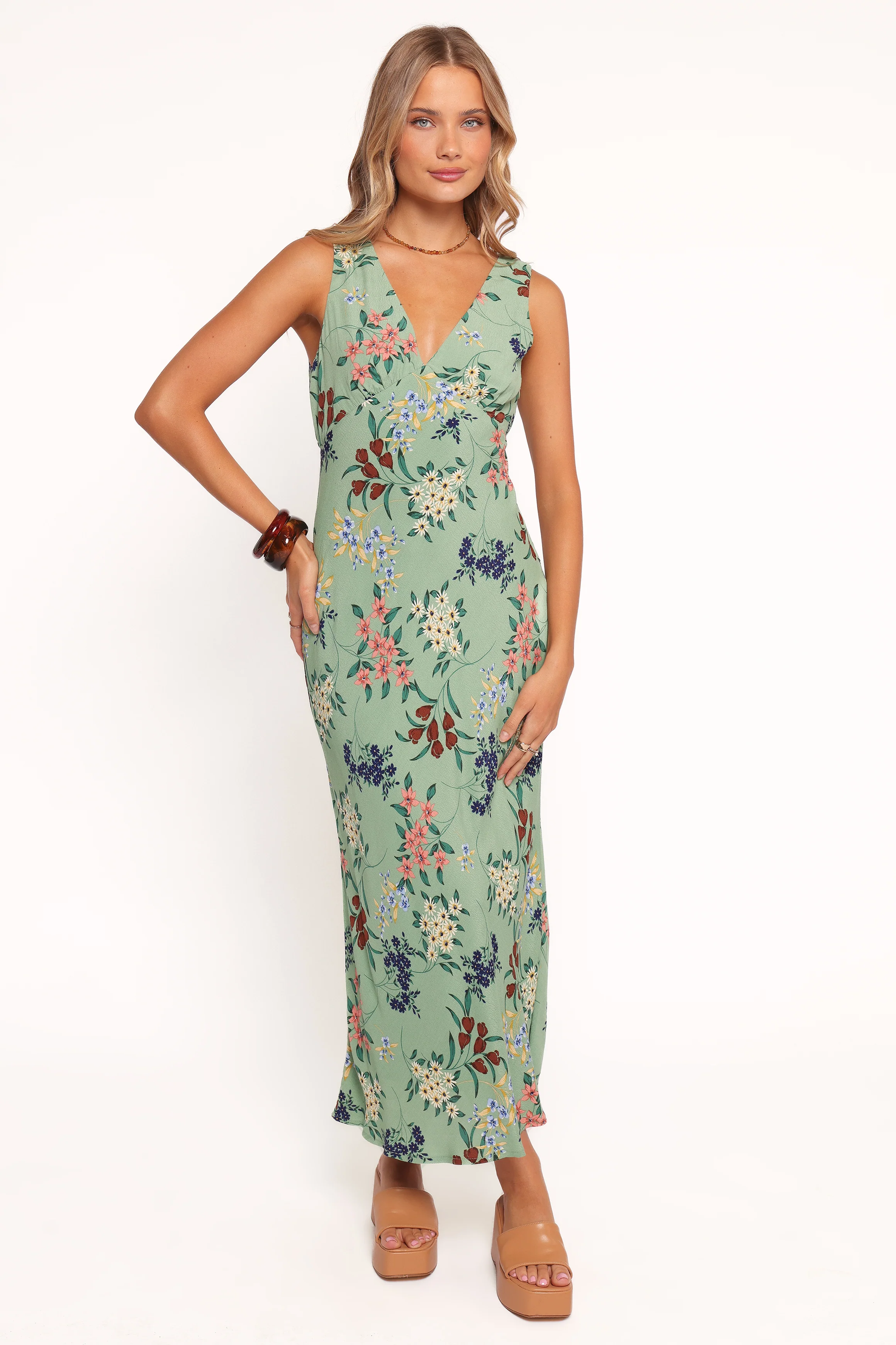 Acilia Midi Dress - Sage Floral