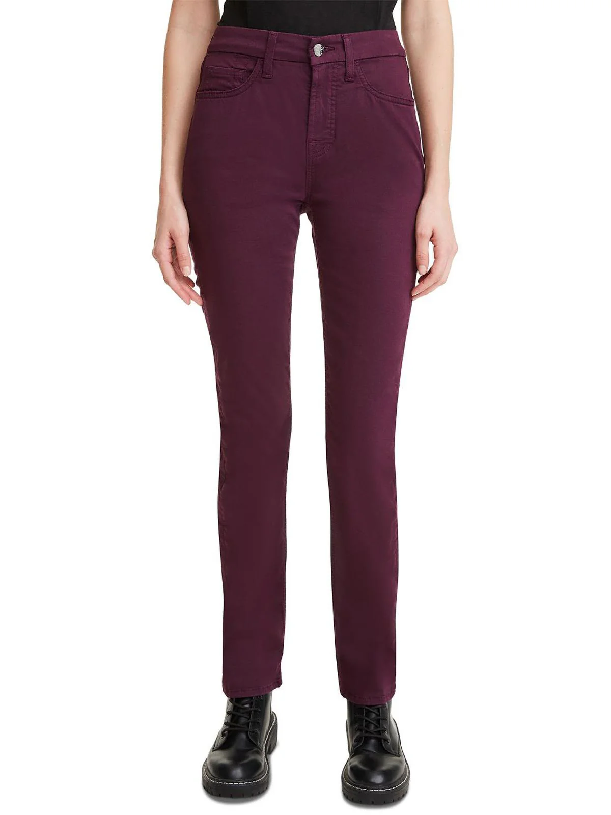 Womens Sateen Straight Leg Slim Jeans