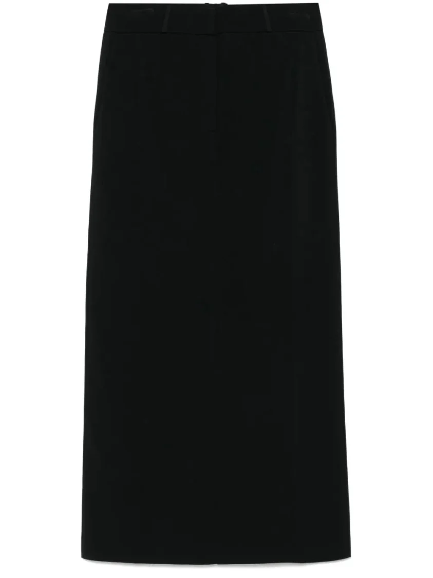 Straight Midi Skirt With Concealed Fastening