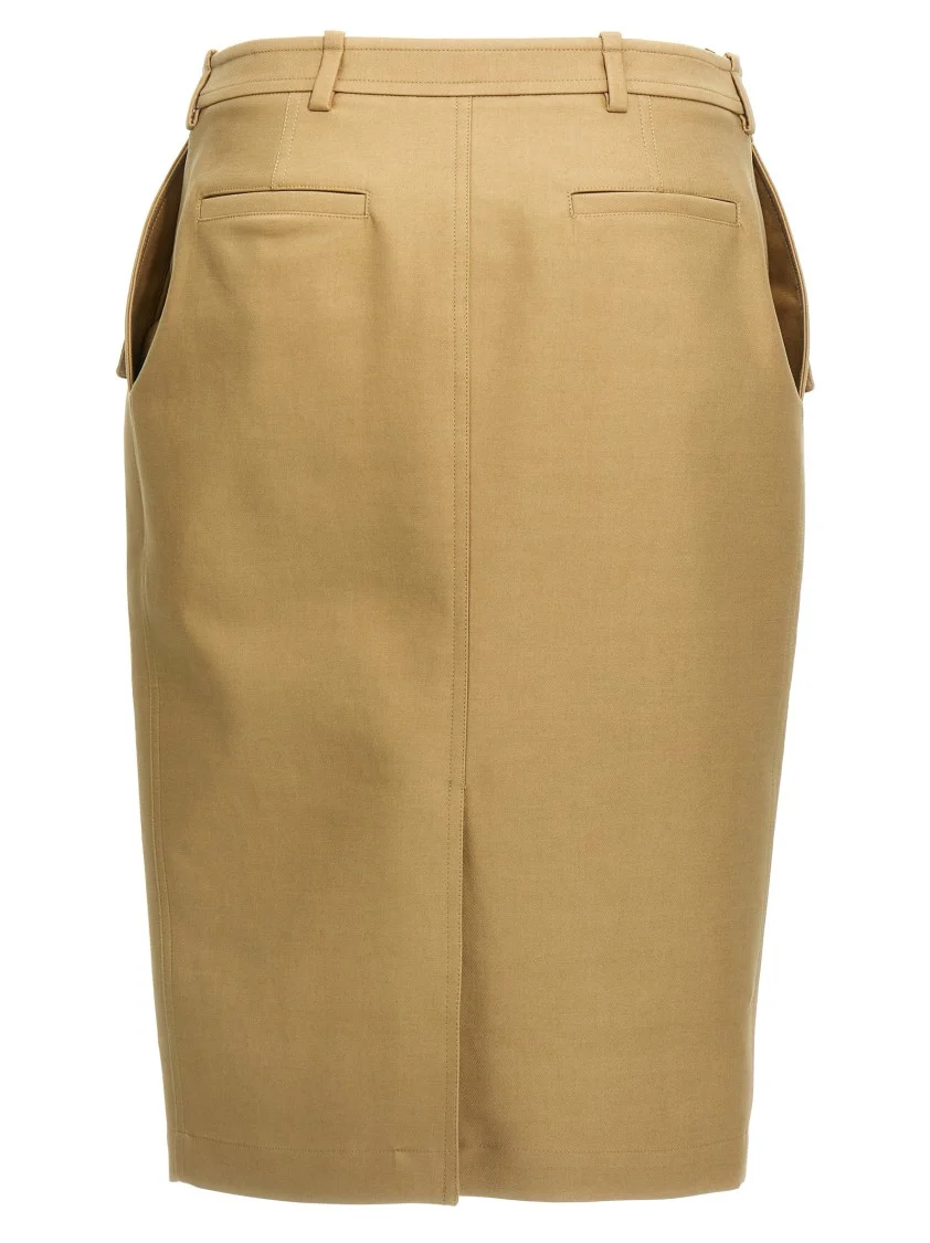 Fitted Pencil Skirt With Front Pockets