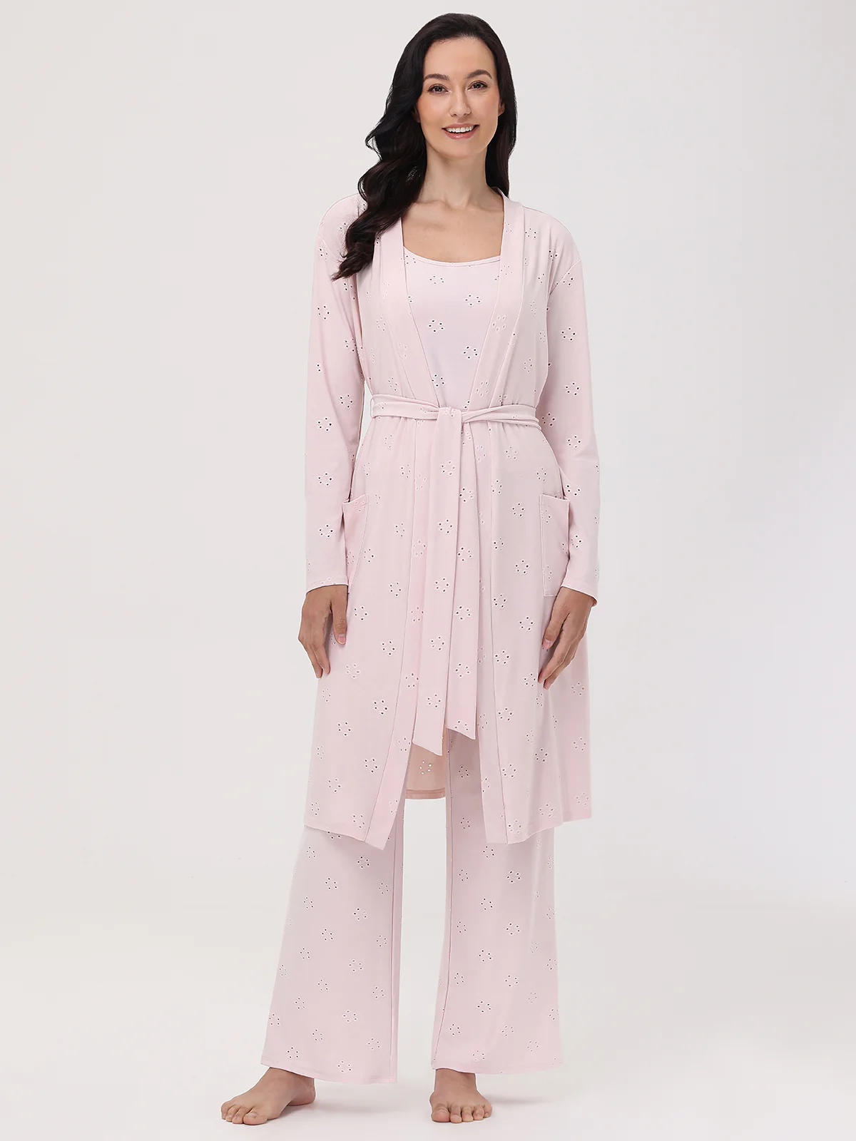 Pointelle Flower Robe