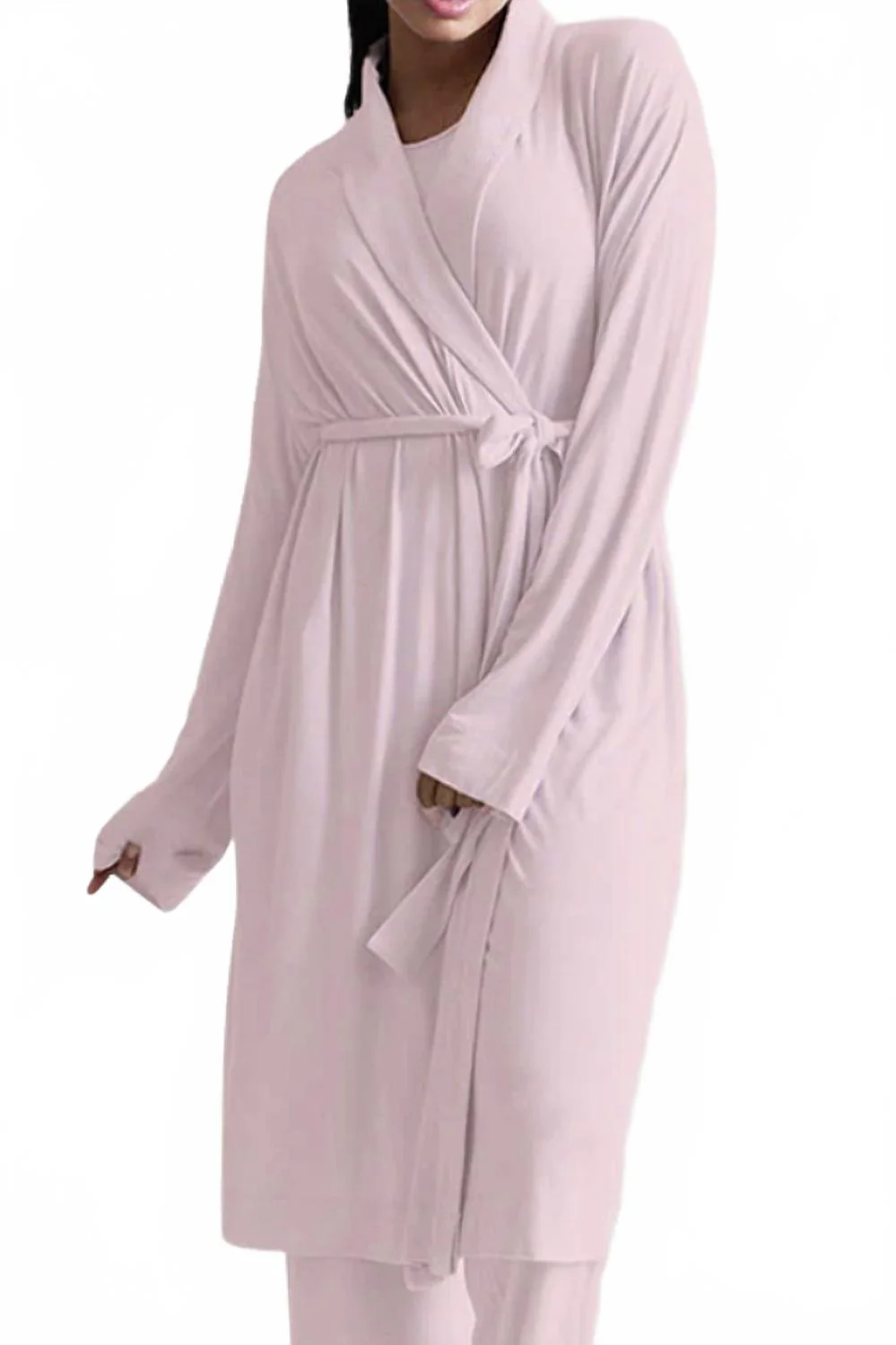 Collagen Lounge Robe In Blush Pink