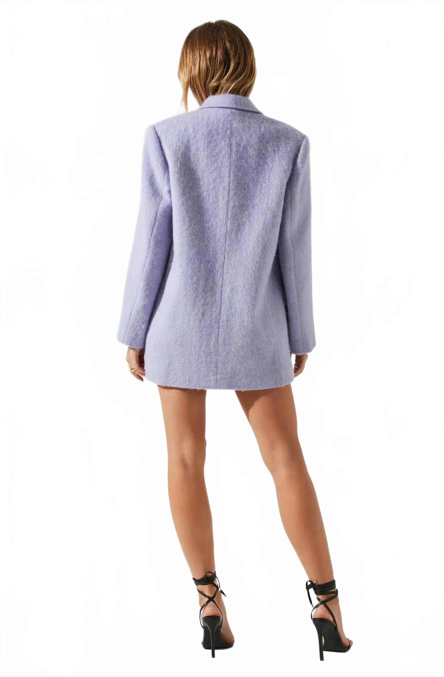 Kindra Wool Blazer Coat In Periwinkle