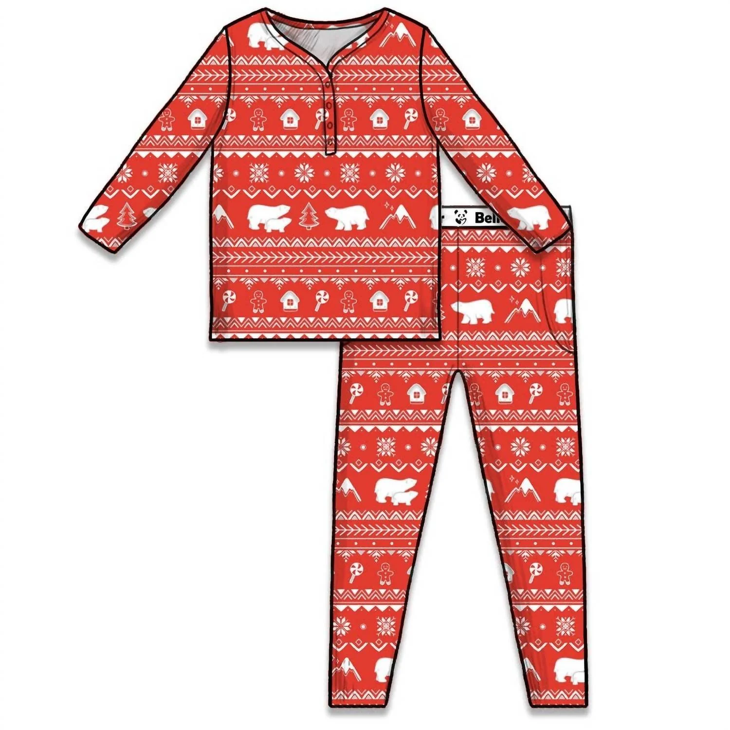 Polar Isle Bamboo Women's Pajama Set In Red