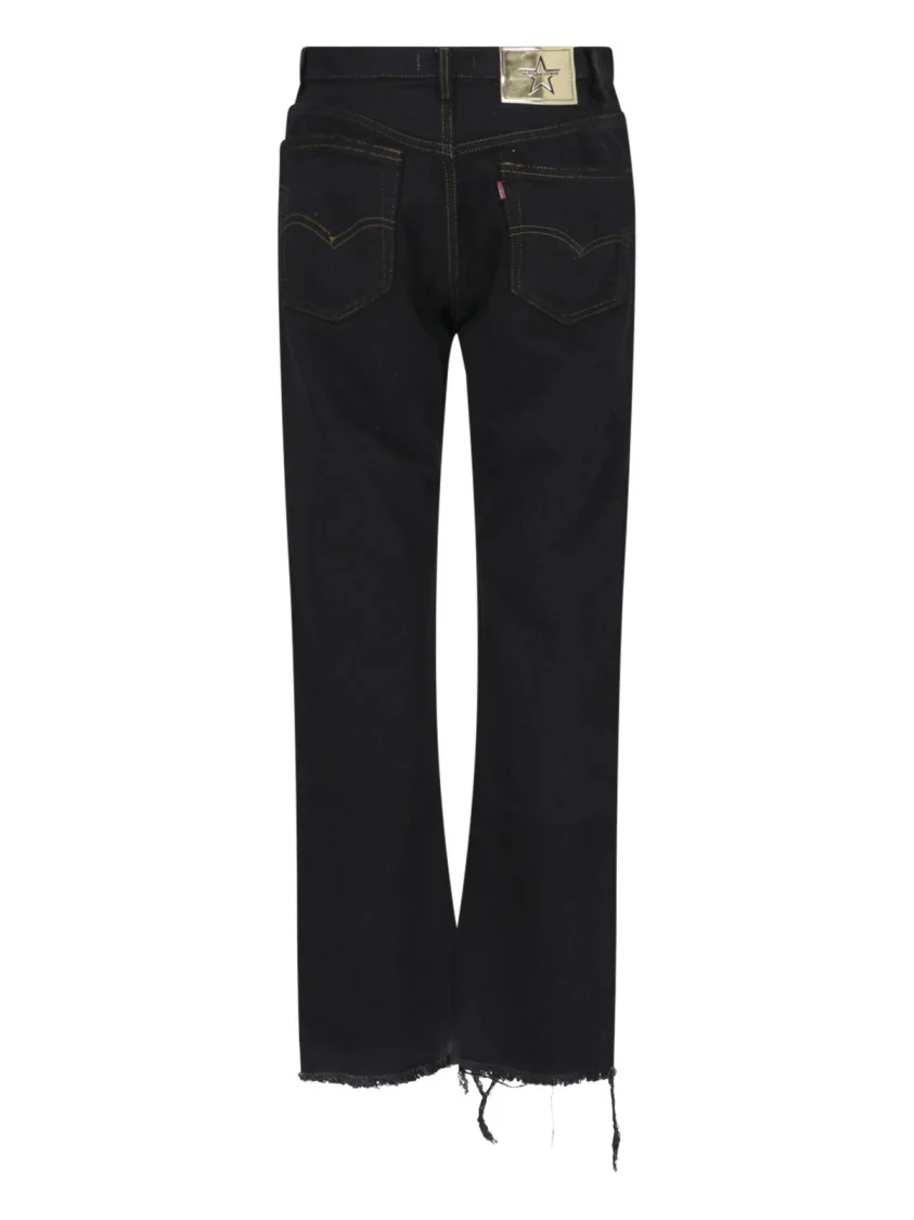 Straight Jeans In Black Denim
