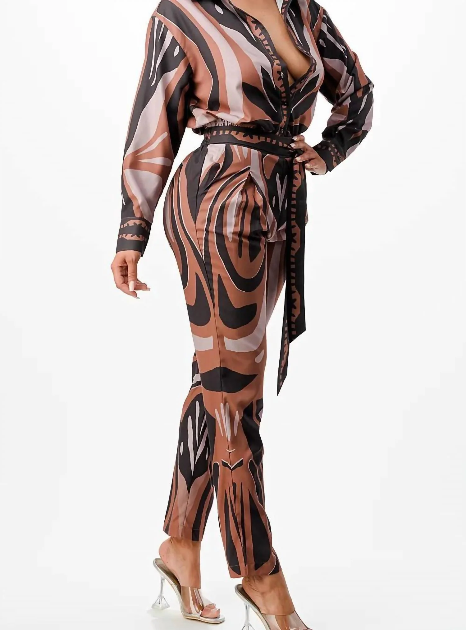 Stephanie Pant Set In Camel