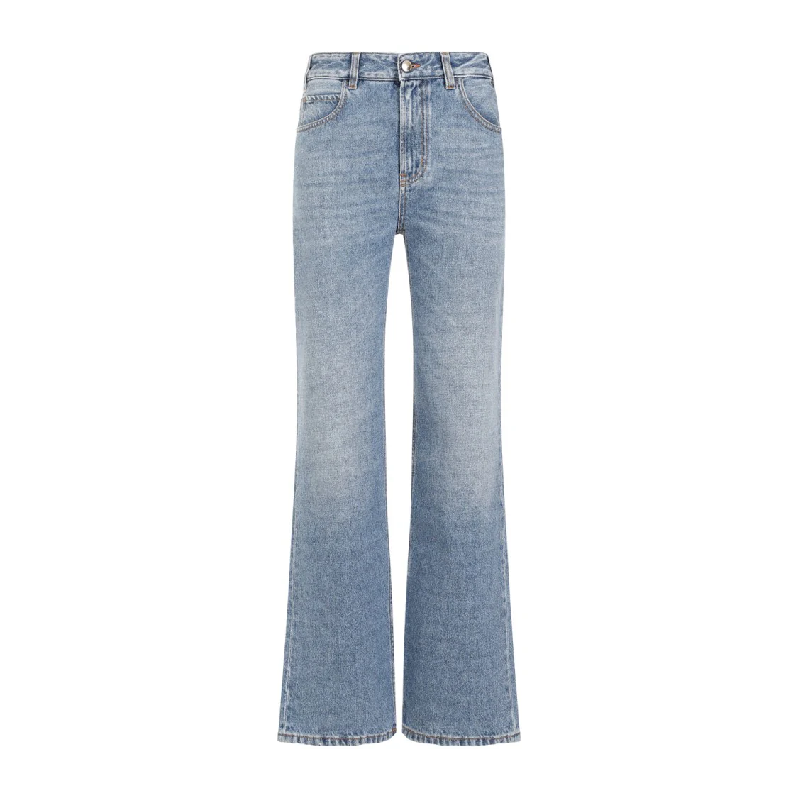 Foggy Blue Cotton Jeans
