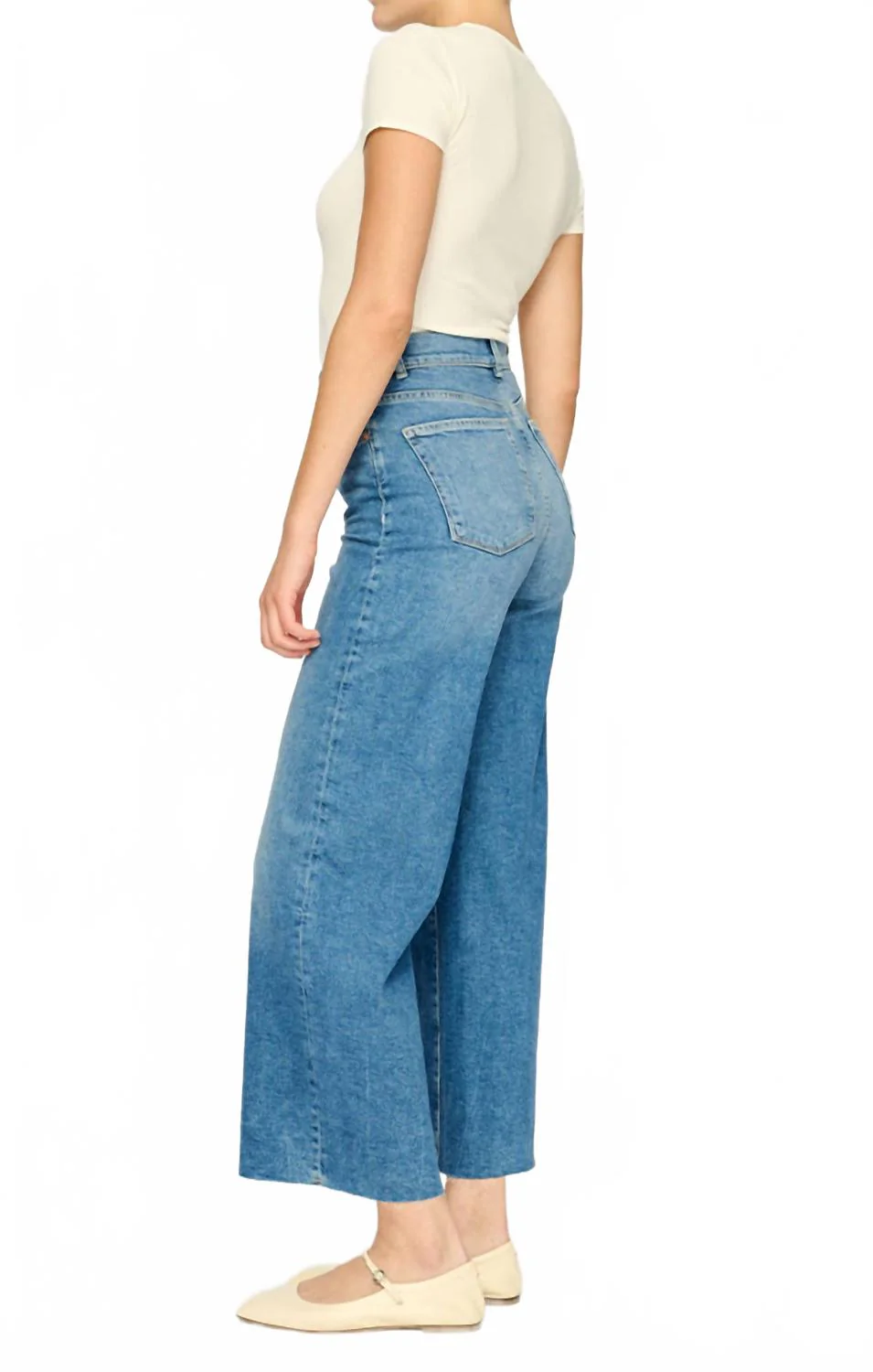 Hepburn Wide Leg High-Rise Jeans In Denim
