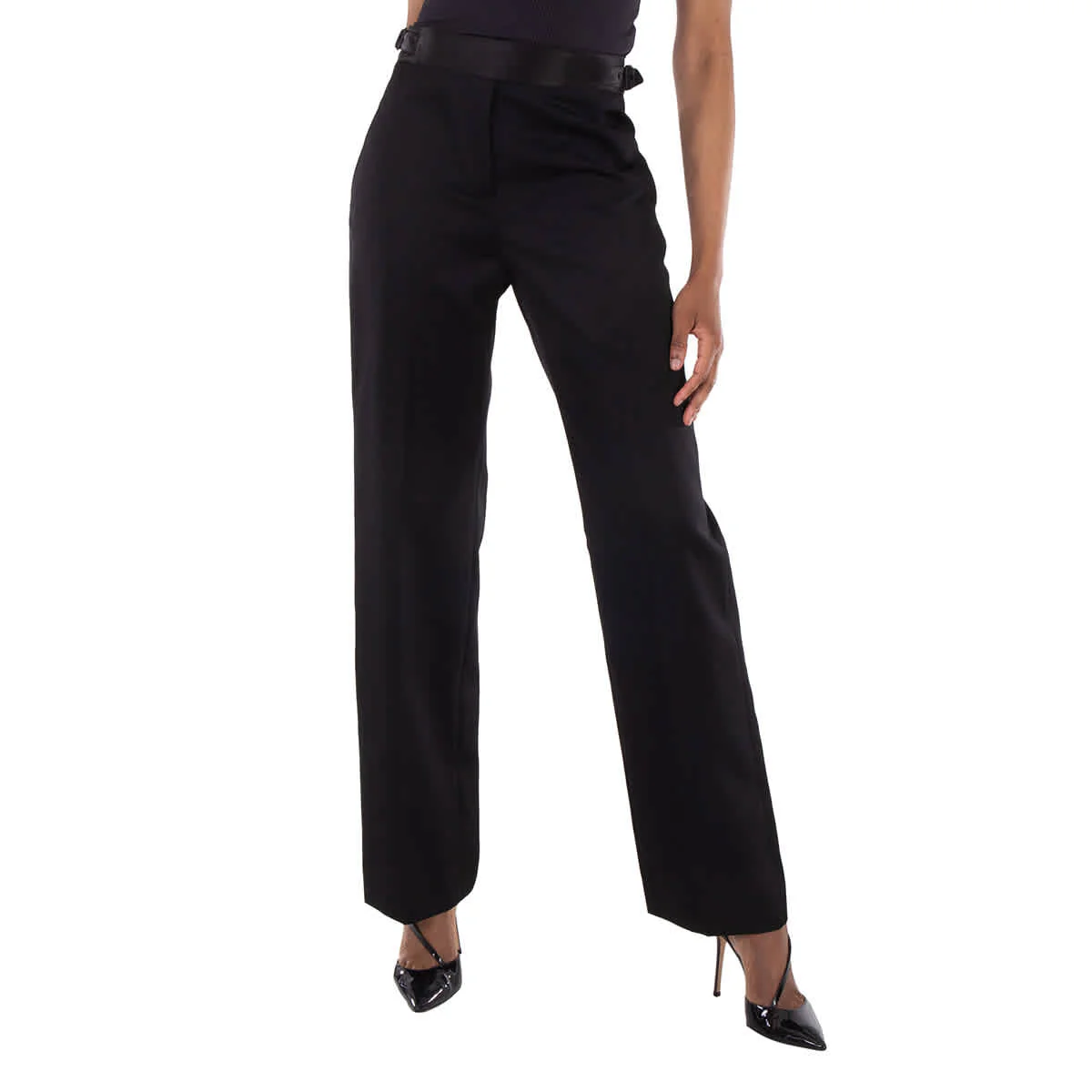 Burberry Lottie High-Waisted Wool Pants, Brand Size 6 (US Size 4)
