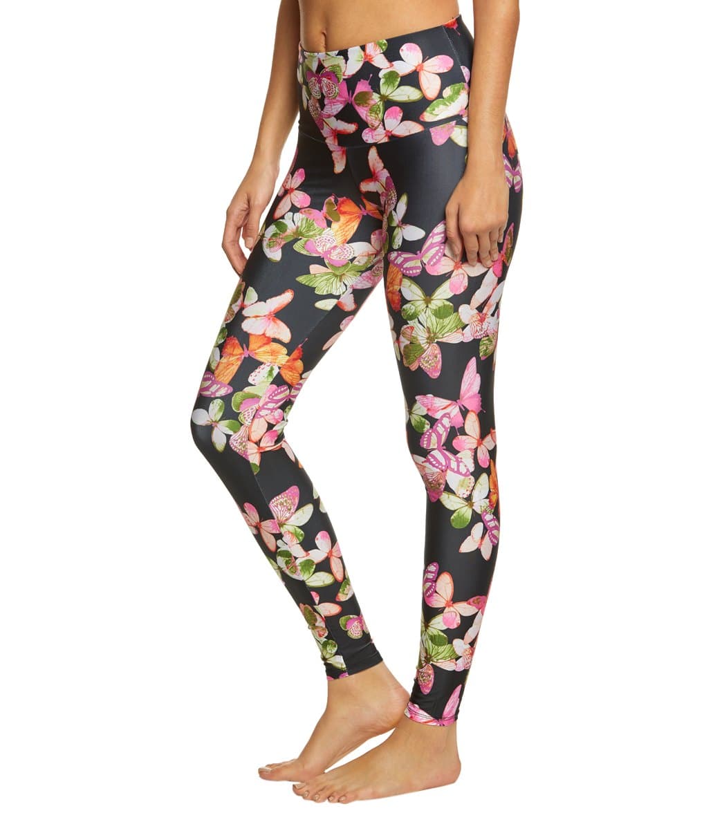 Onzie High Waisted Yoga Leggings Butterflies