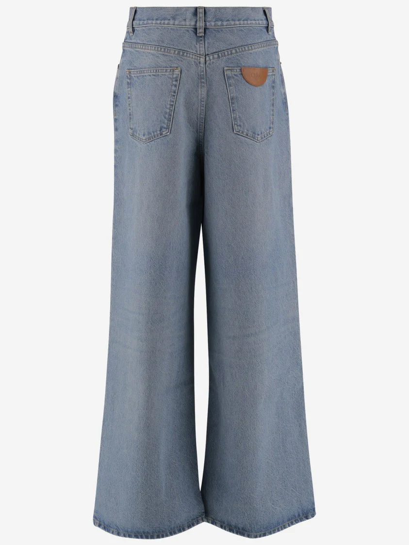 Wide-Leg, High-Waisted Jeans