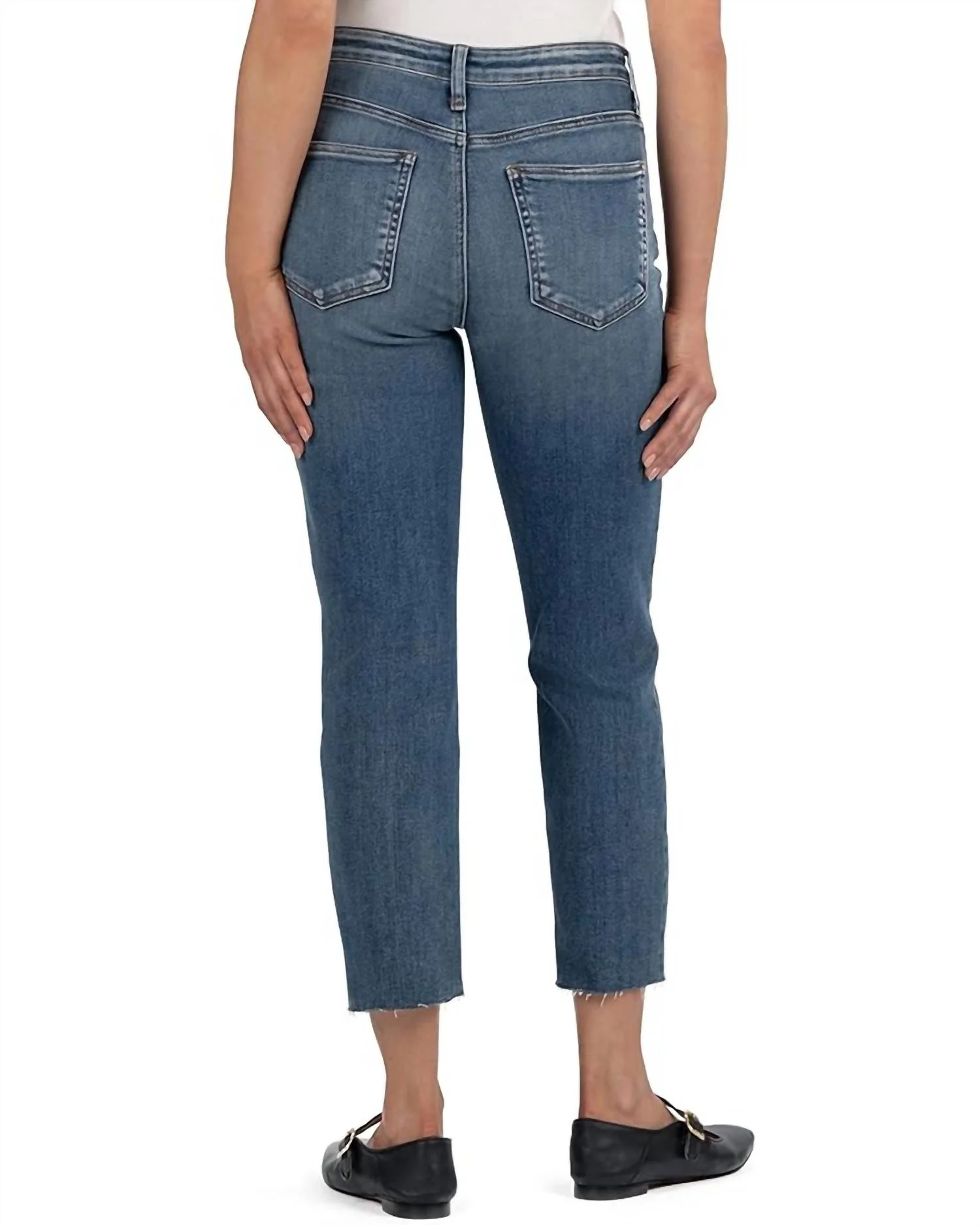 Rachael High Rise Fab Mom Raw Hem Jeans In Braveness