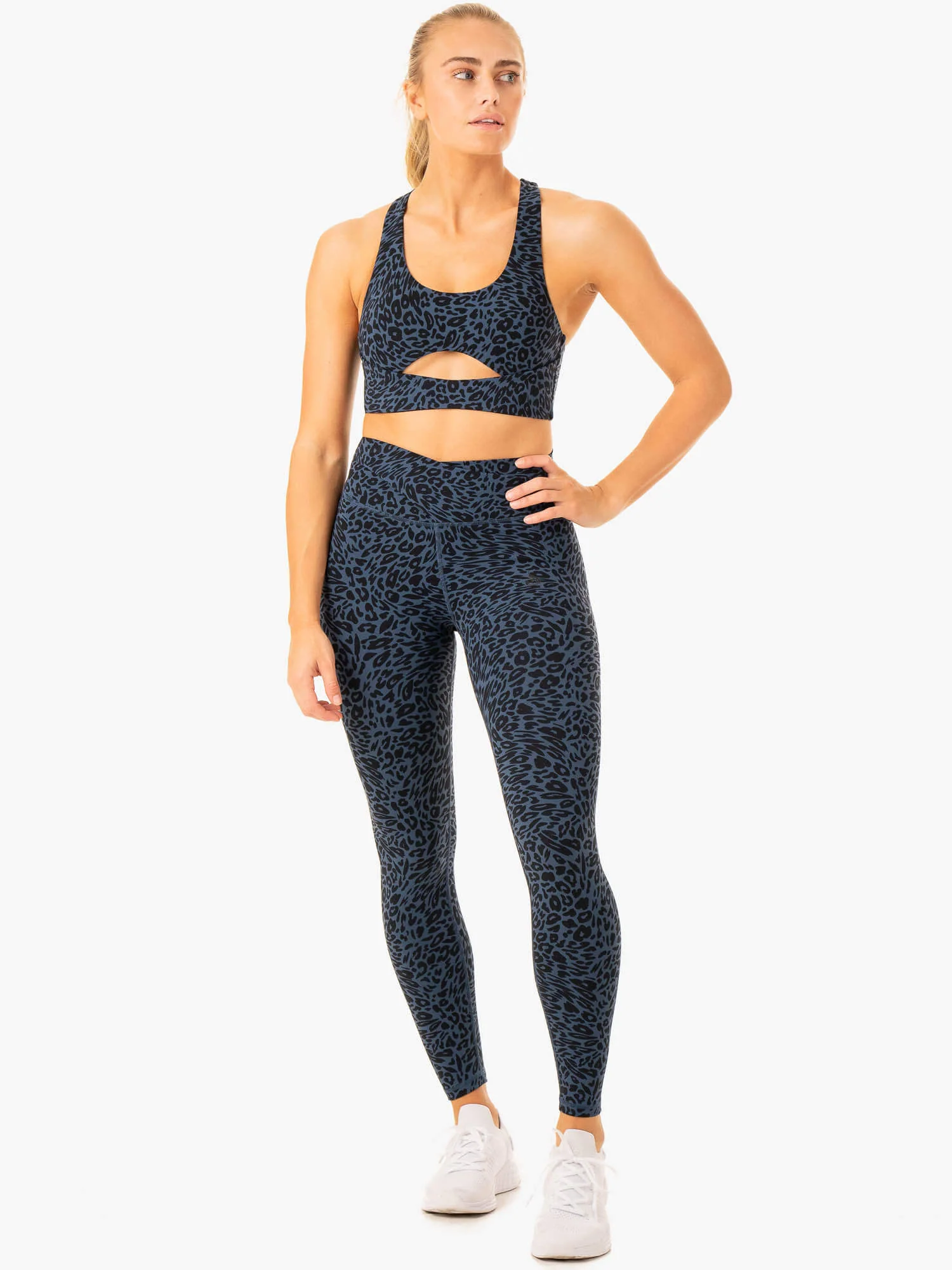 Rotation Sports Bra - Navy Leopard