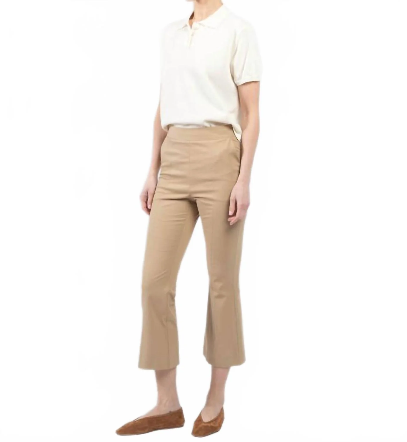 Kick Flare Crop Pant In Sand