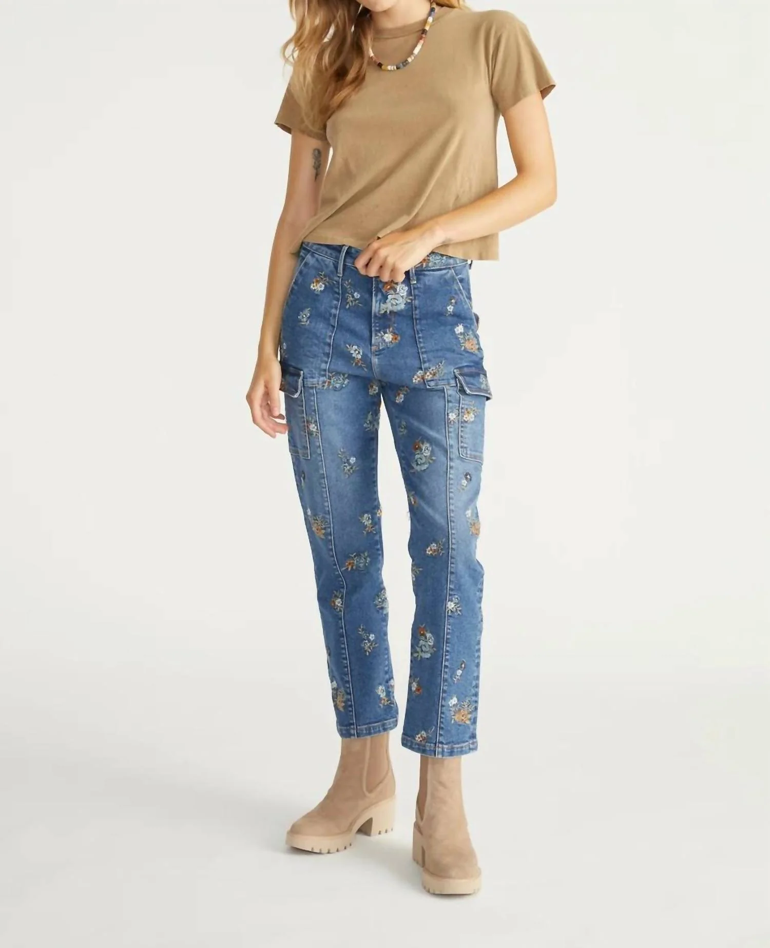Denim Cargo Pants In Blue Mania