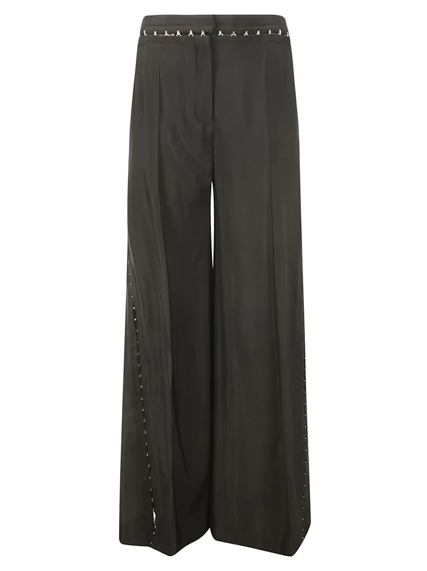 Wool Blend Palazzo Trousers