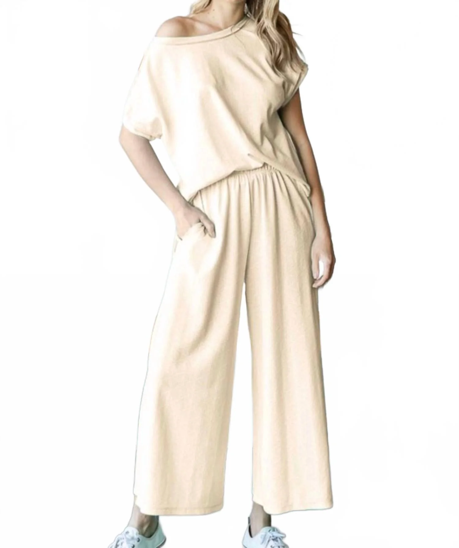 Stylish Comfort Lounge Pants In Cream