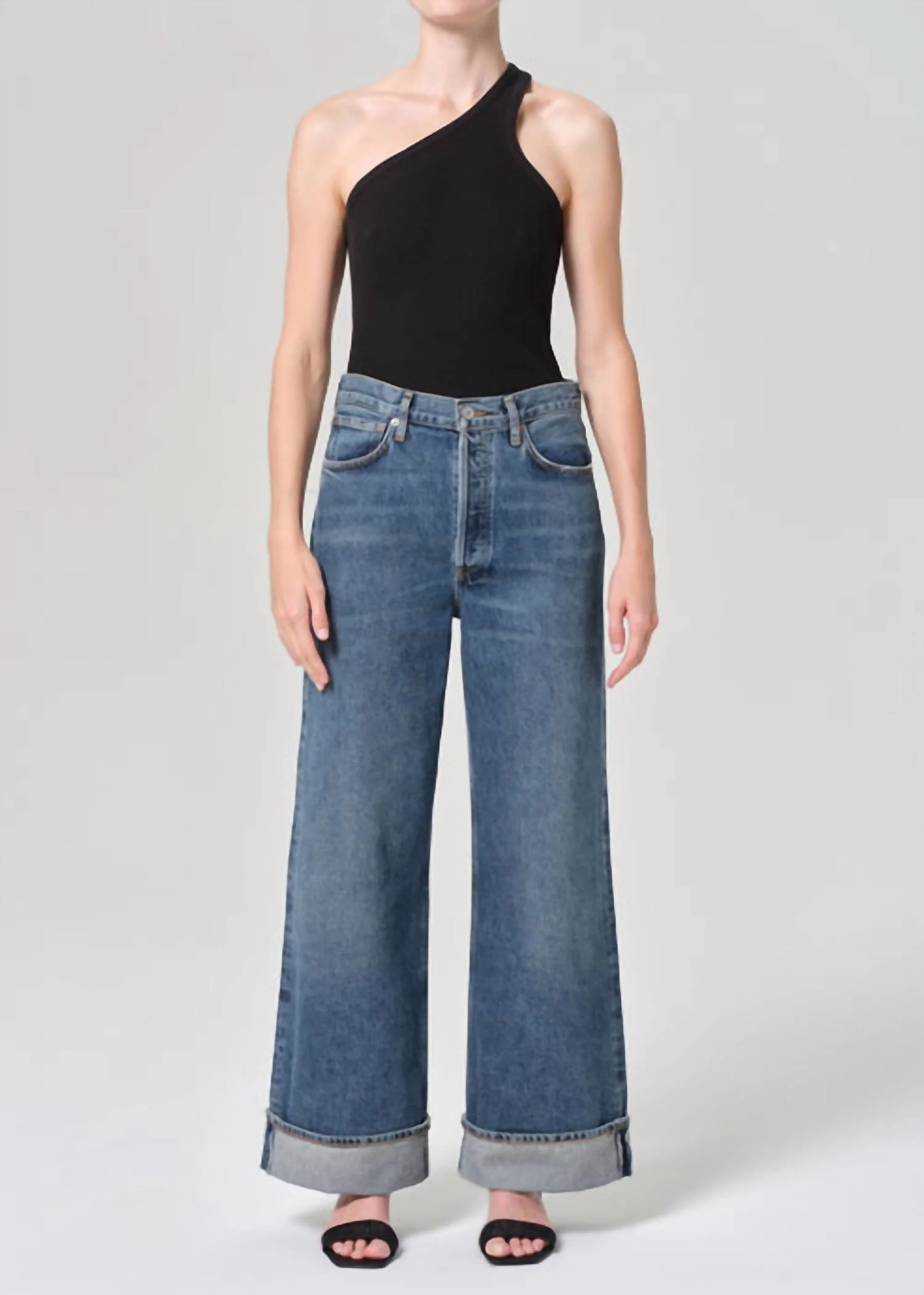 Dame High Rise Wide Leg Petite Jean In Control