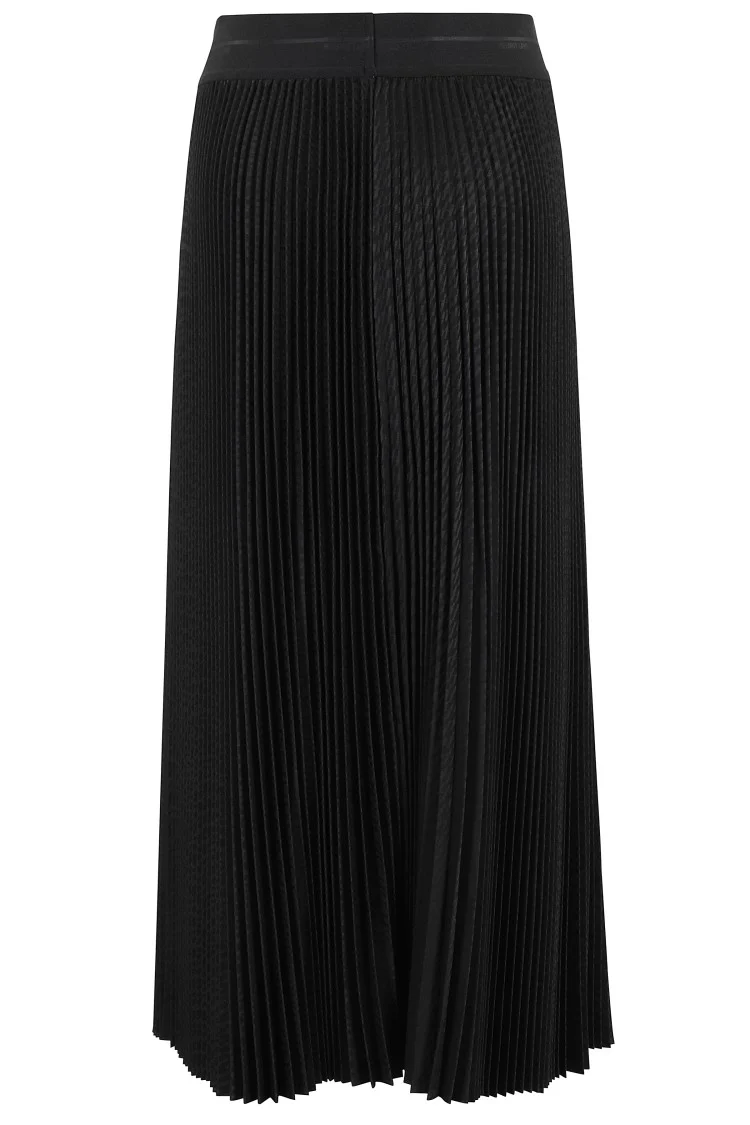 Lwb Pleated Textured Skirt With Logo Waistband