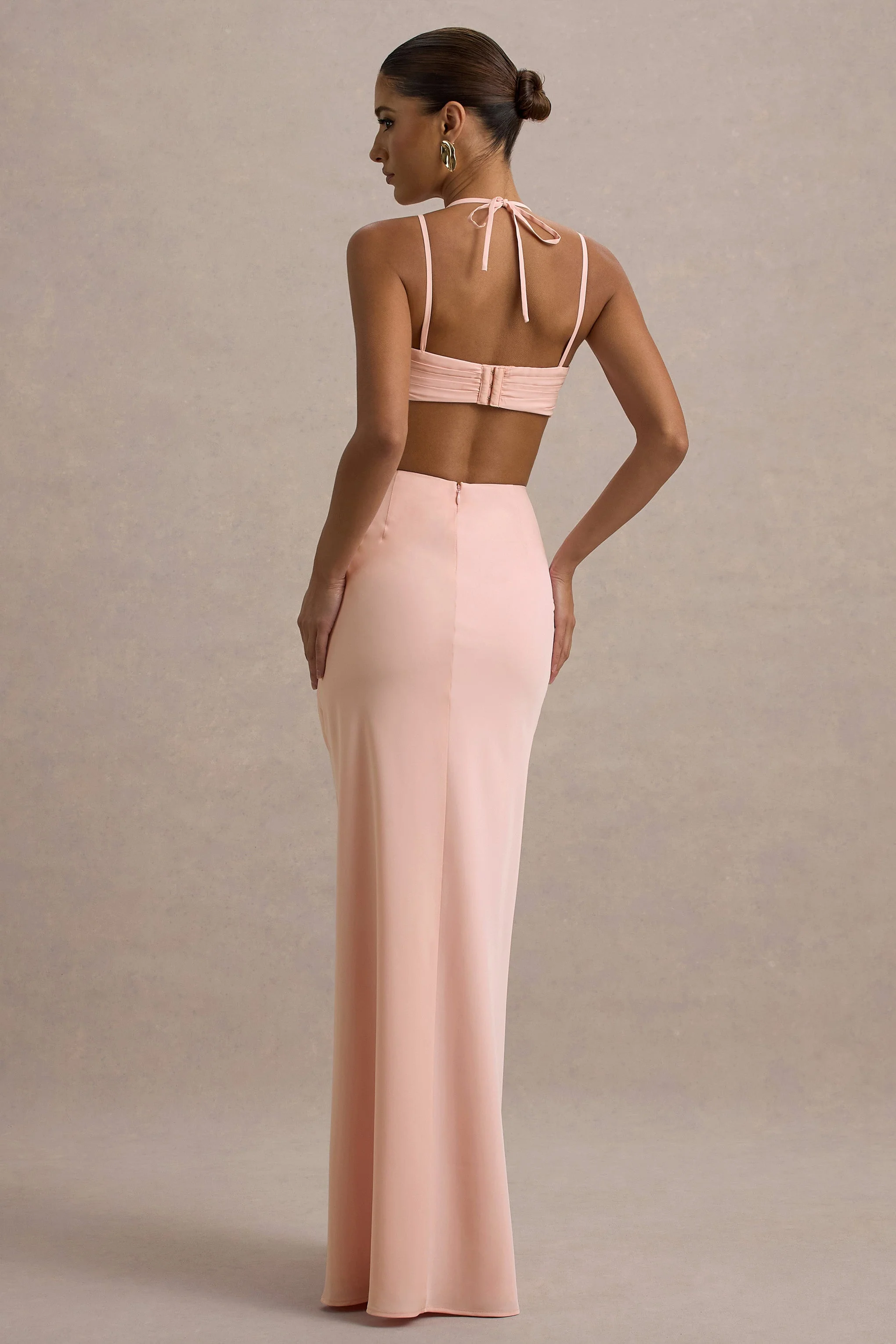 Leandra | Pink Strappy Cut-Out Maxi Dress