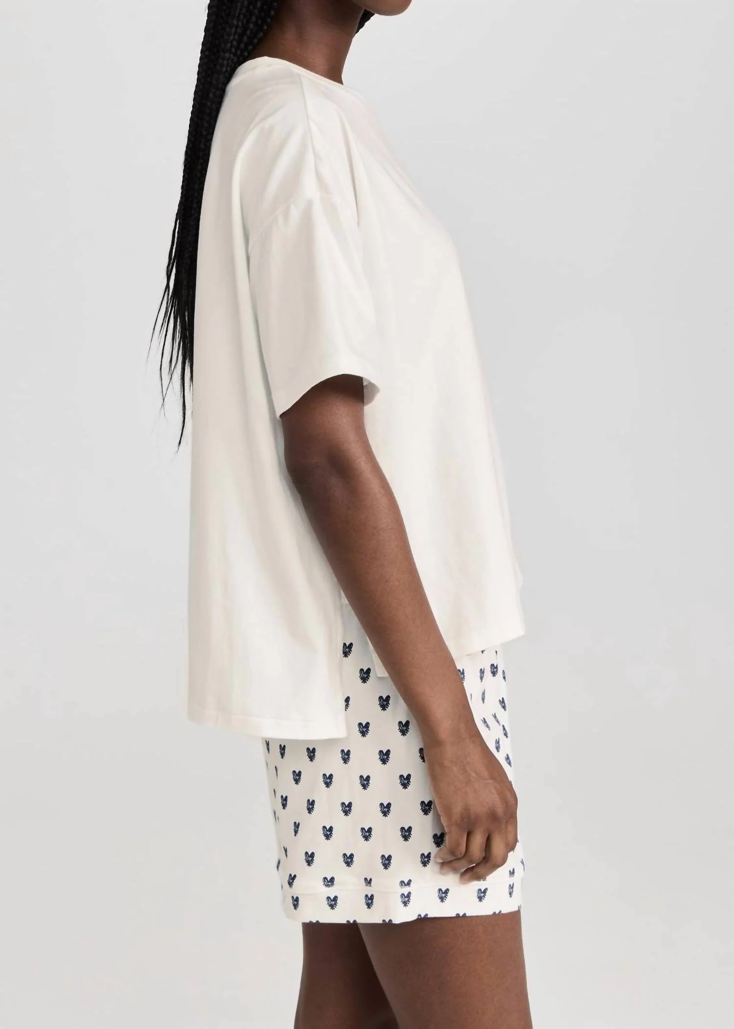 Veronica Pajama Set Pop Heart In Oatmilk